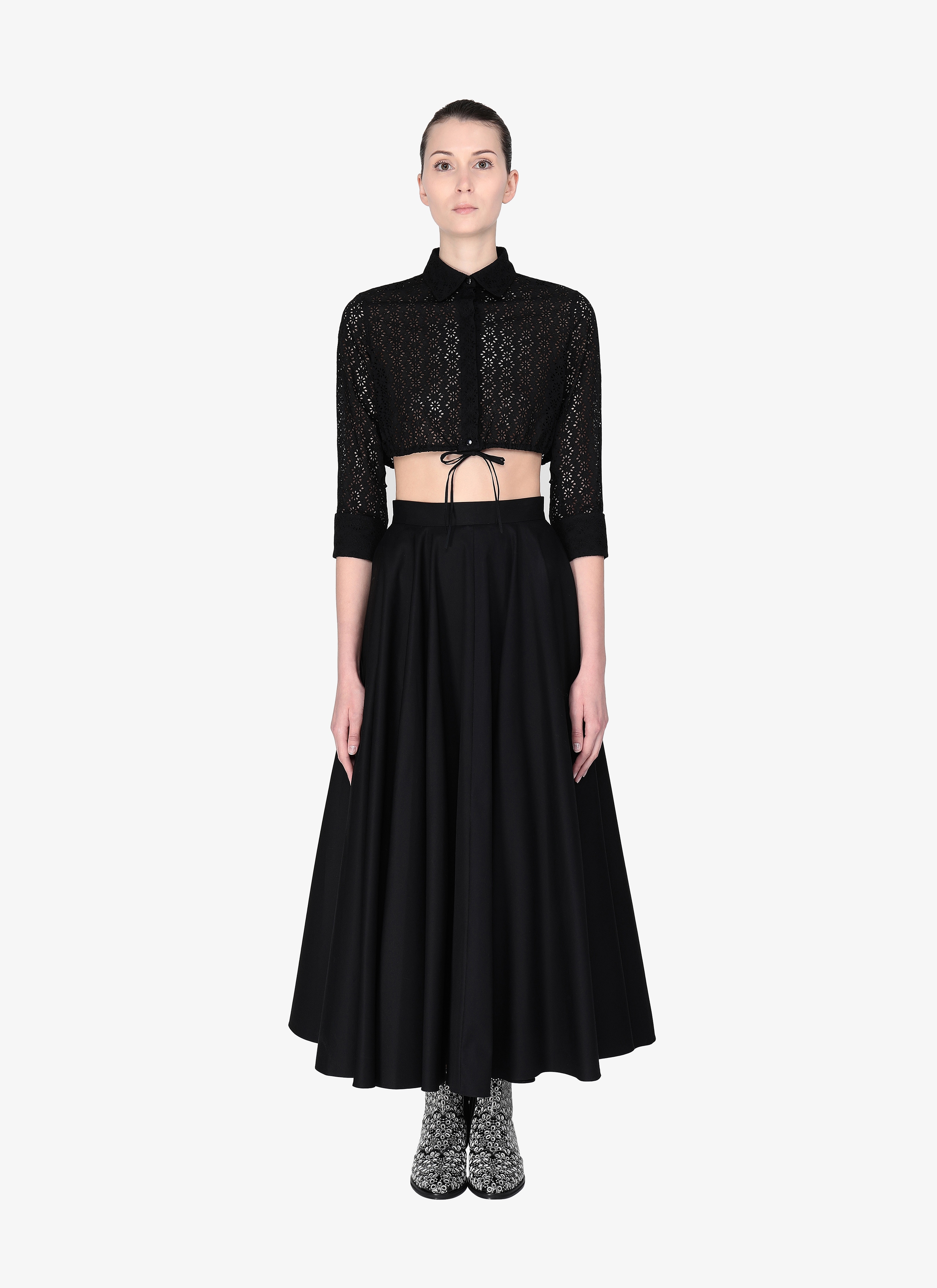 Embroidered Cropped Shirt Embroidered Cropped Shirt - maison-alaia.com