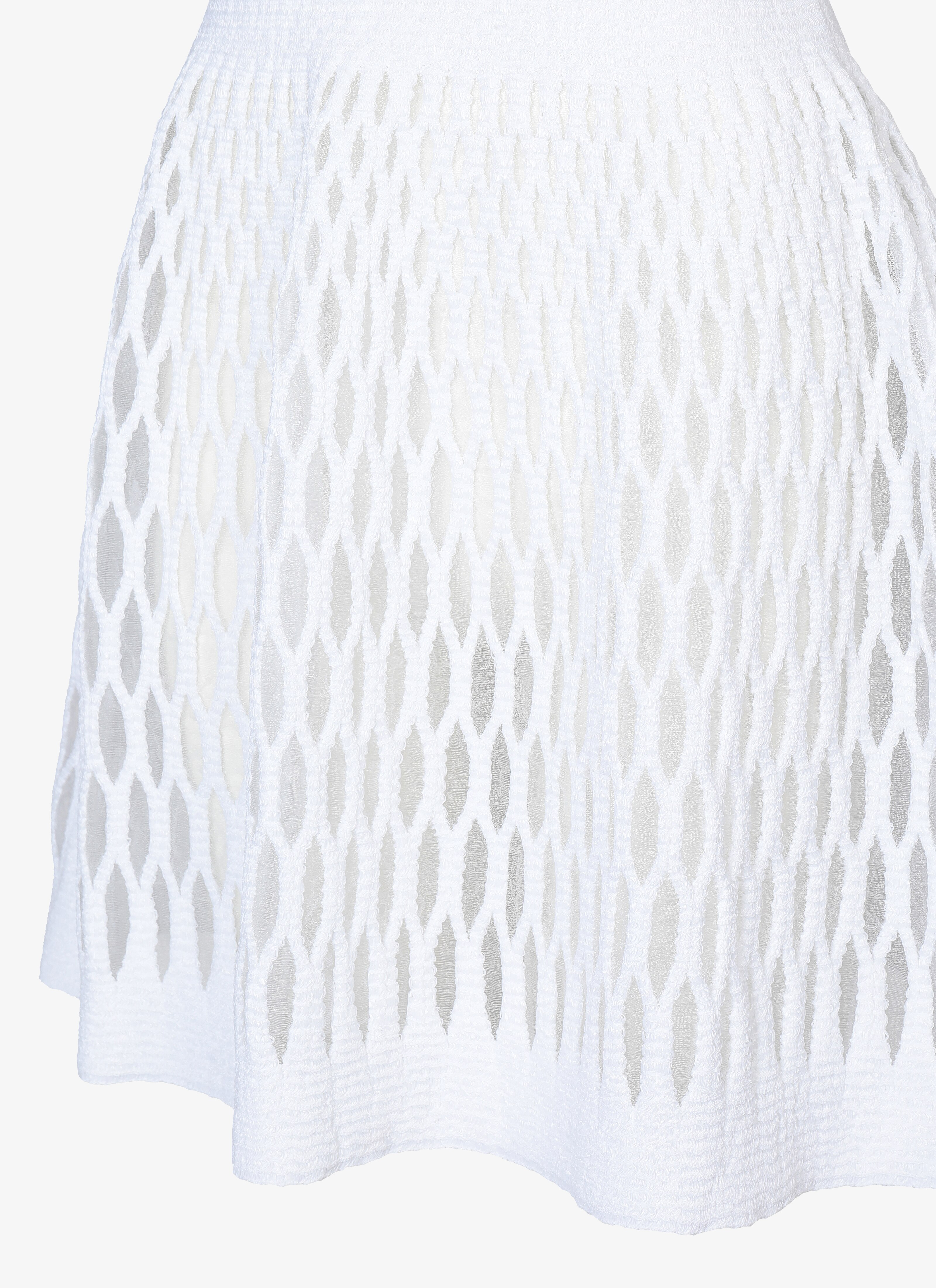 ALAÏA  SLEEVELESS DRESS DIAPHANE WHITE BIANCO