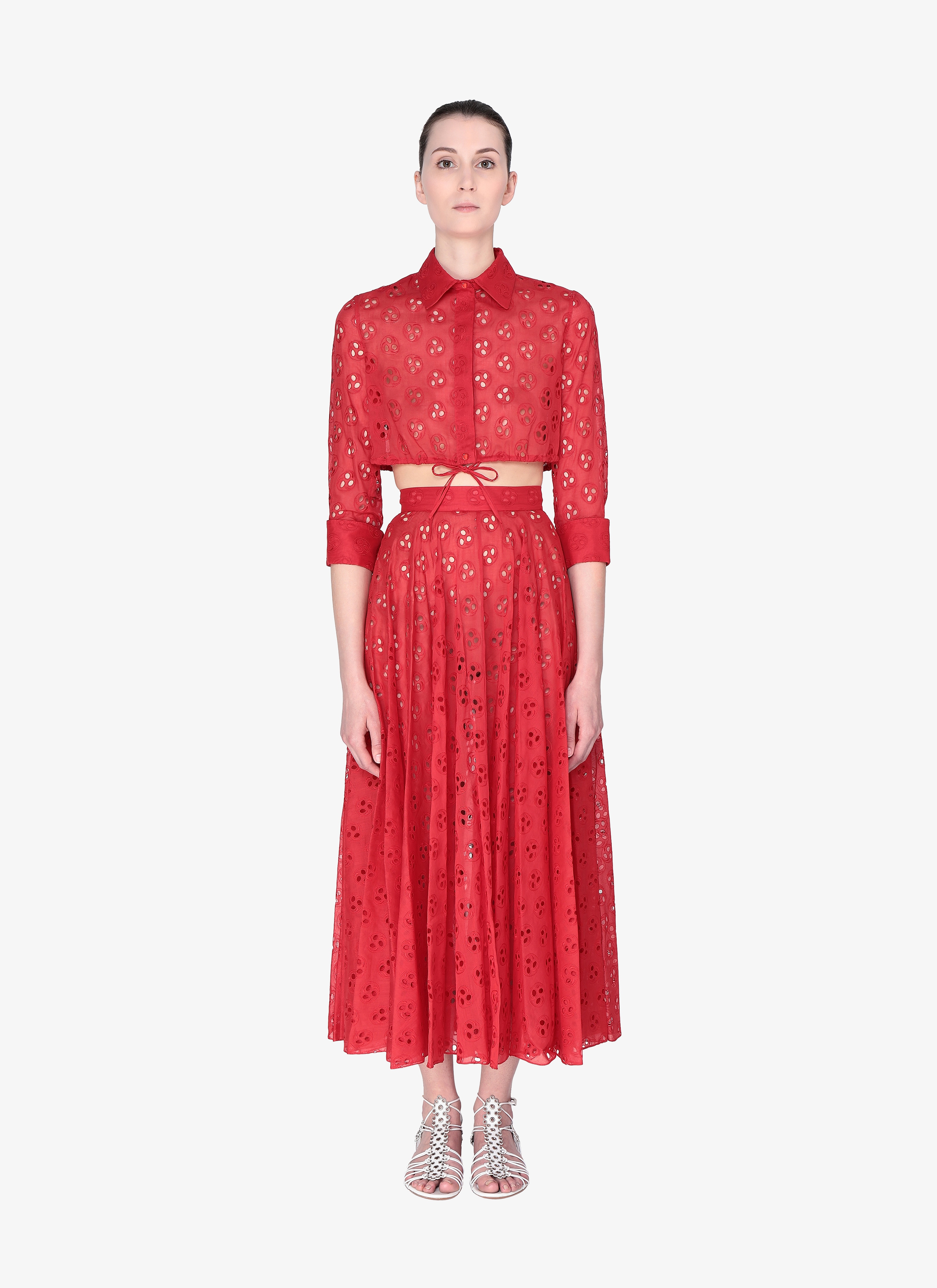Embroidered Cropped Shirt Embroidered Cropped Shirt - maison-alaia.com