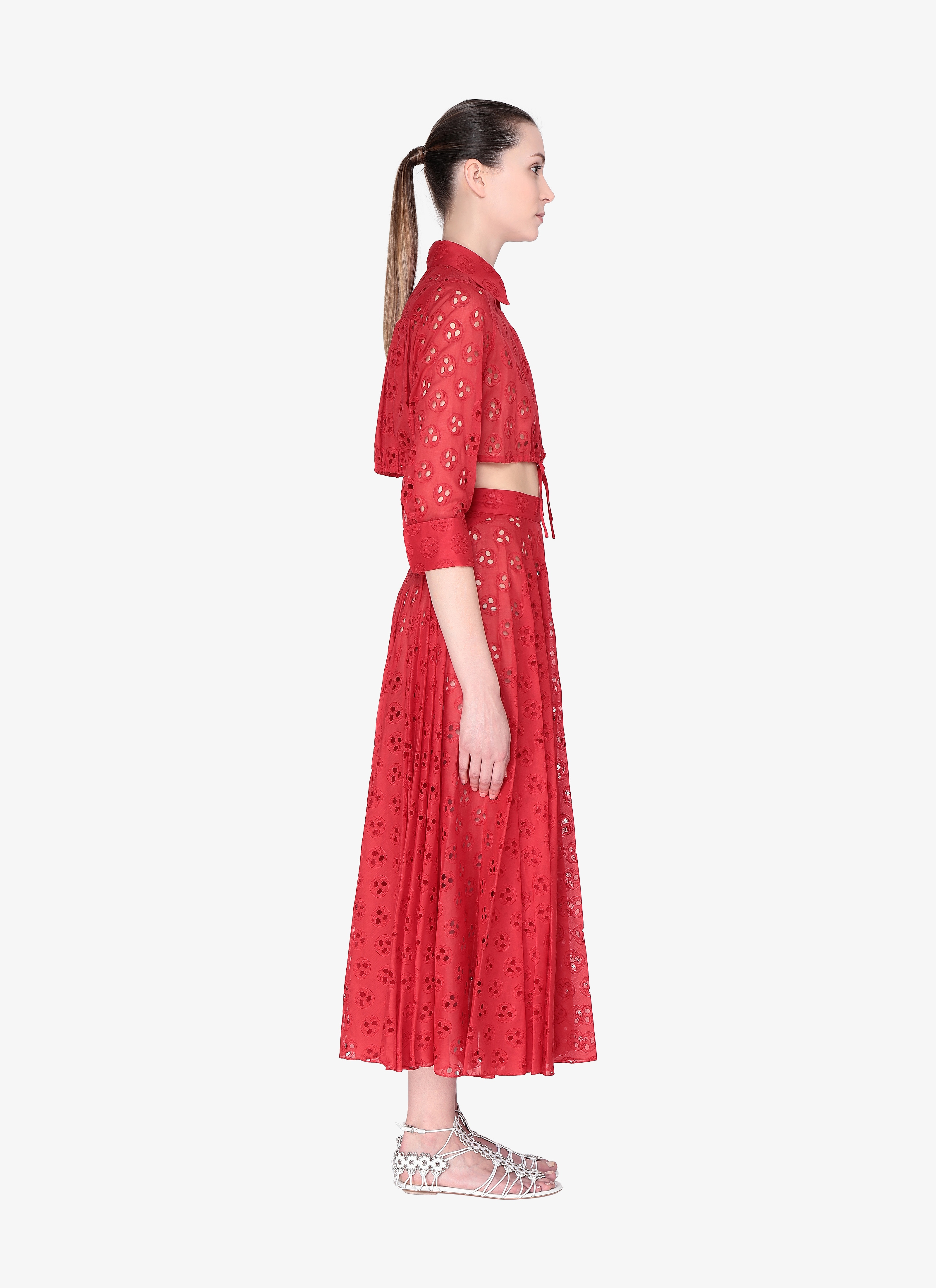 Embroidered Cropped Shirt Embroidered Cropped Shirt - maison-alaia.com