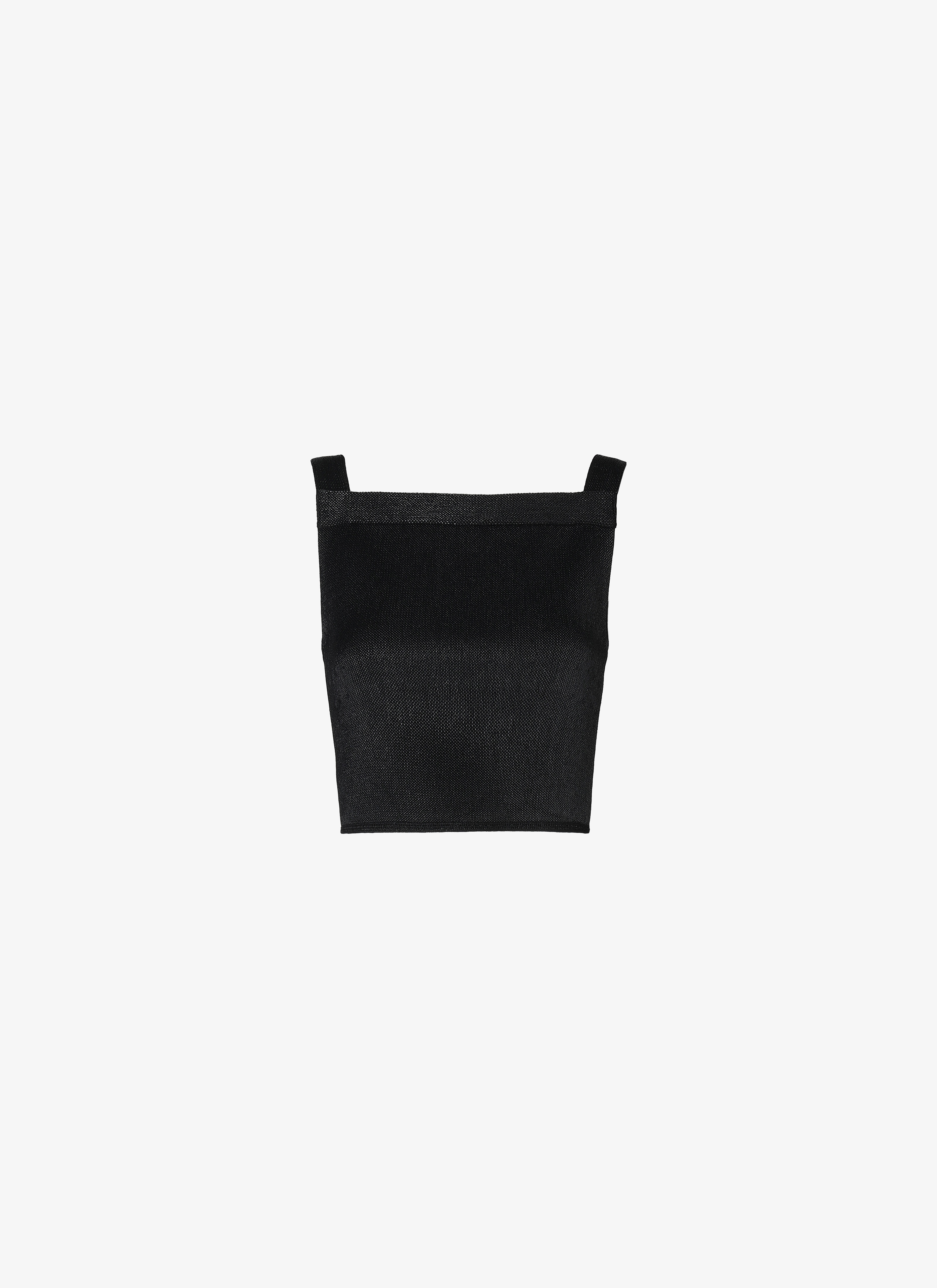 ALAÏA BLACK  SLEEVELESS TOP RAFIA BLACK