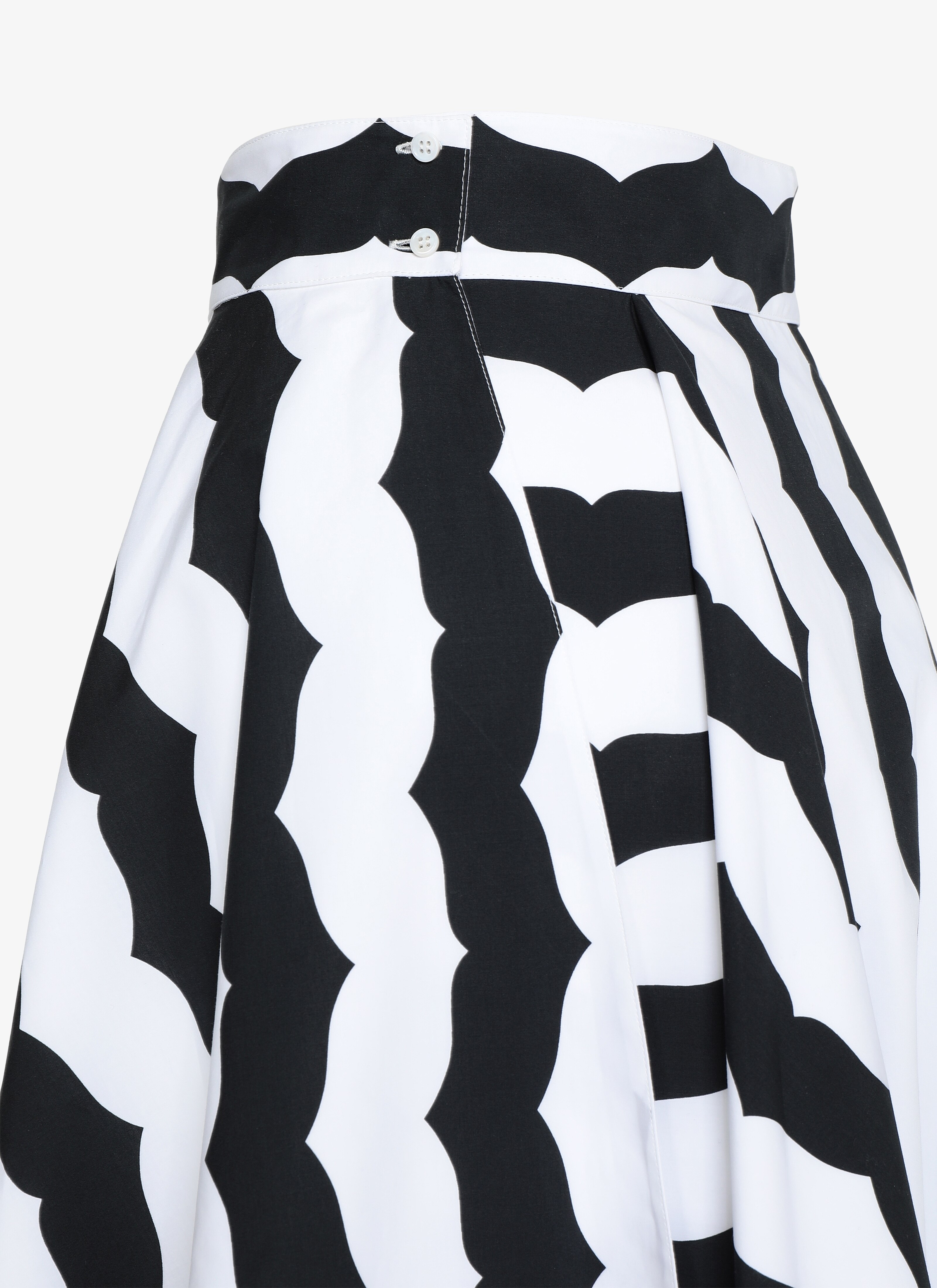 ALAÏA  LONG SKIRT POPELINE RAYURES EDITIONS WHITE/BLACK BIANCO/NERO