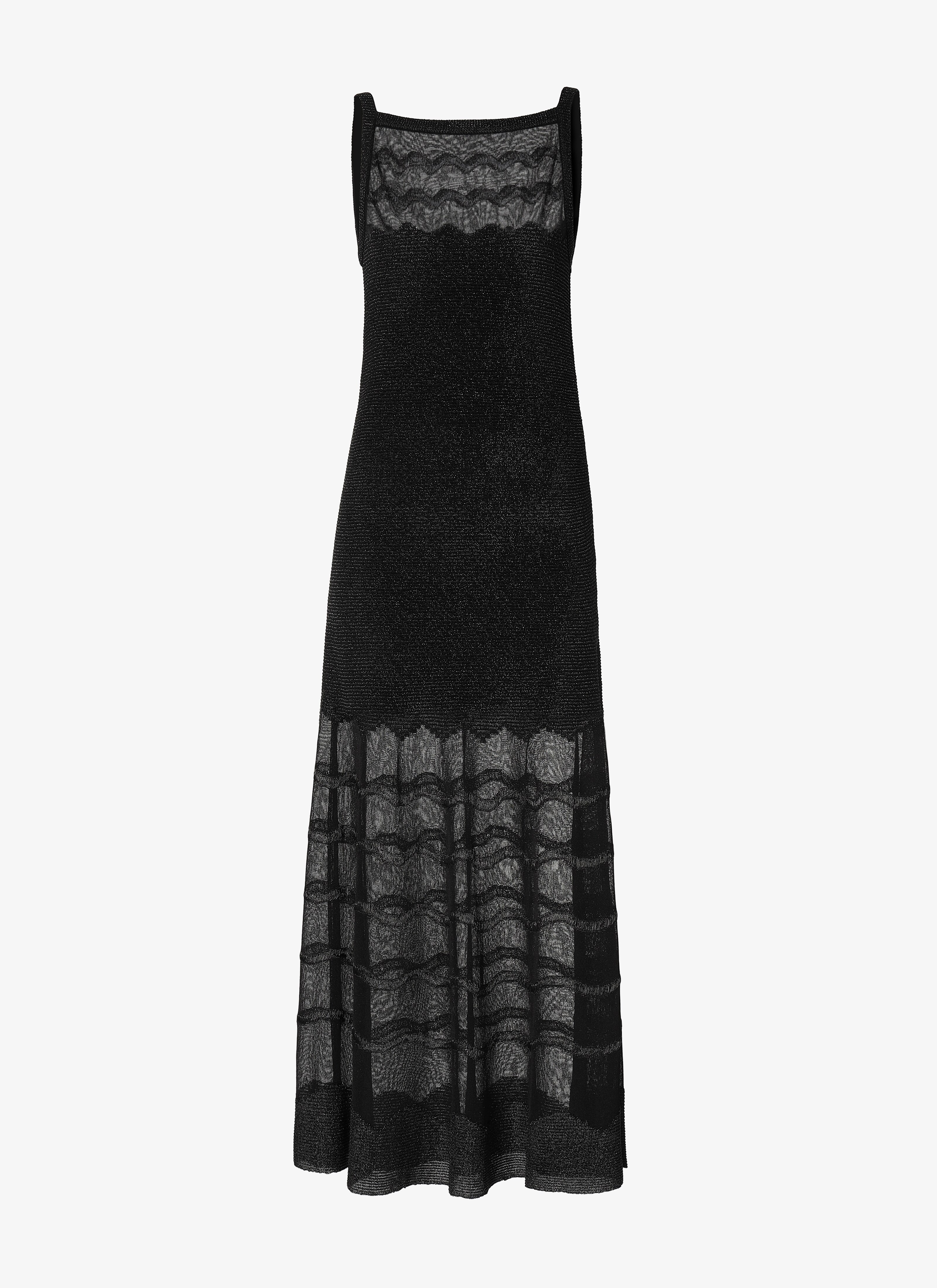 ALAÏA BLACK  SLEEVELESS DRESS COTILLON BLACK