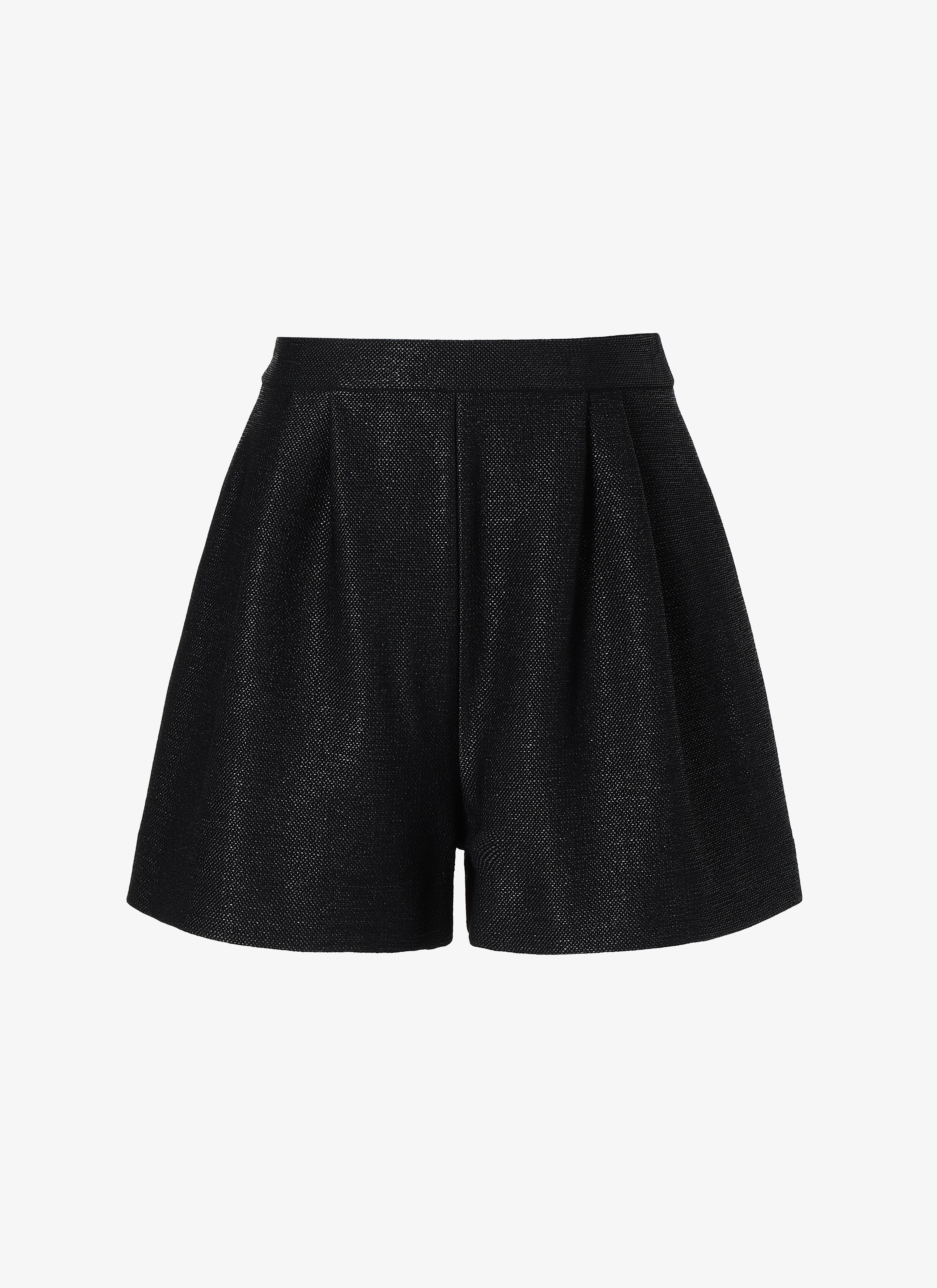 ALAÏA BLACK SHORT RAFIA BLACK