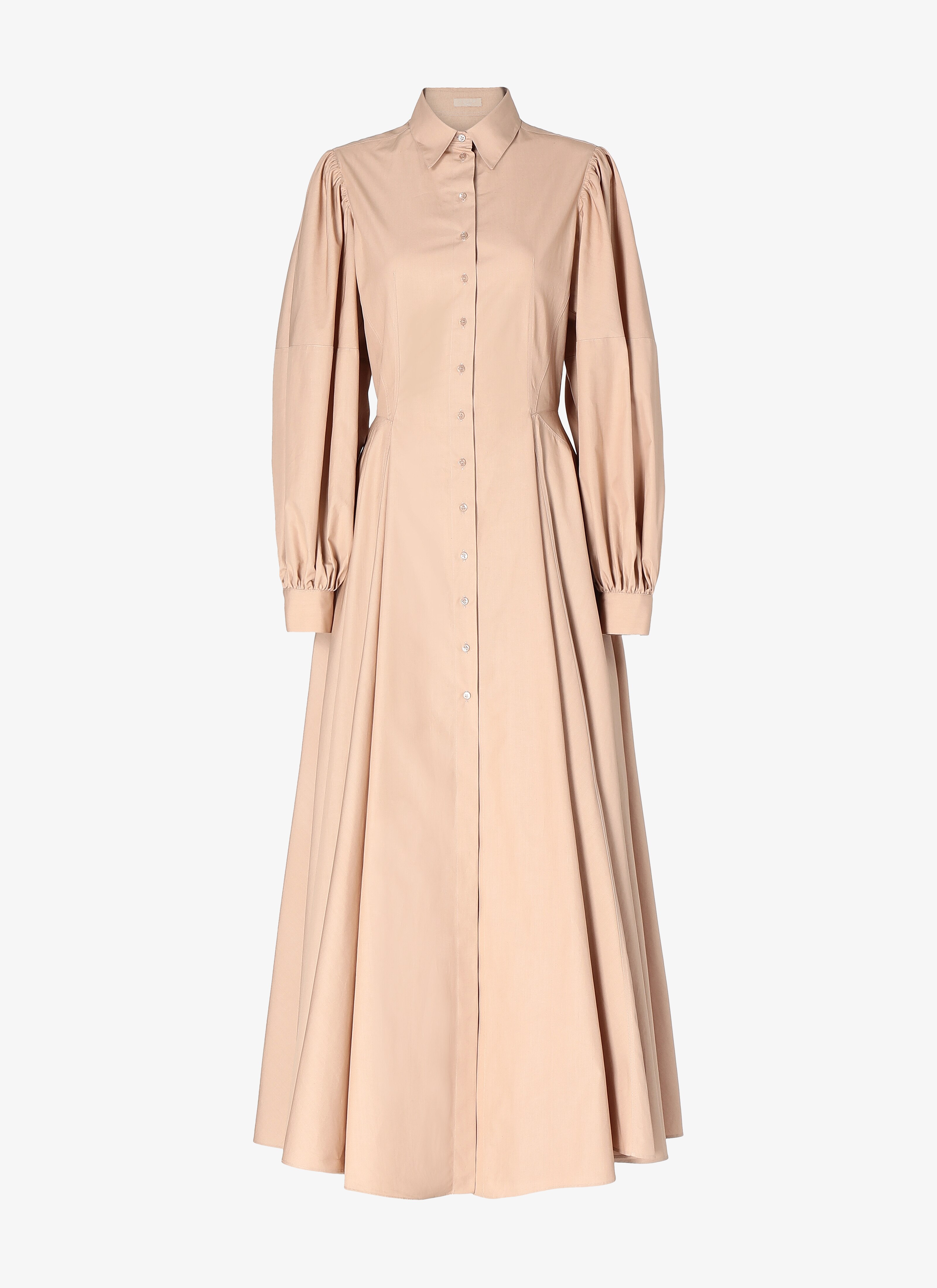ALAÏA BLASSROSA  LONG SLEEVE DRESS POPELINE JAPONAISE ROSE NUDE