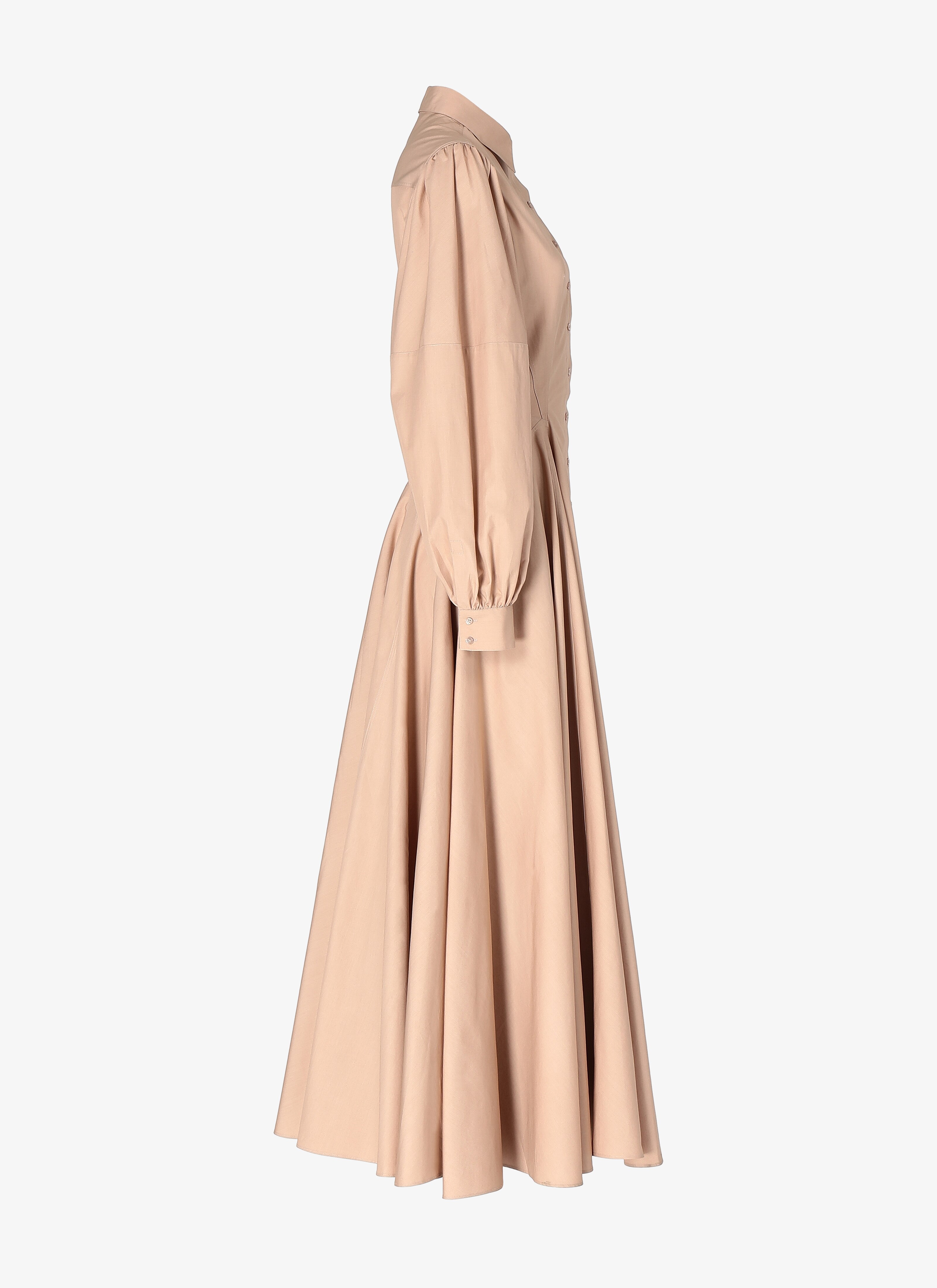 ALAÏA BLASSROSA  LONG SLEEVE DRESS POPELINE JAPONAISE ROSE NUDE