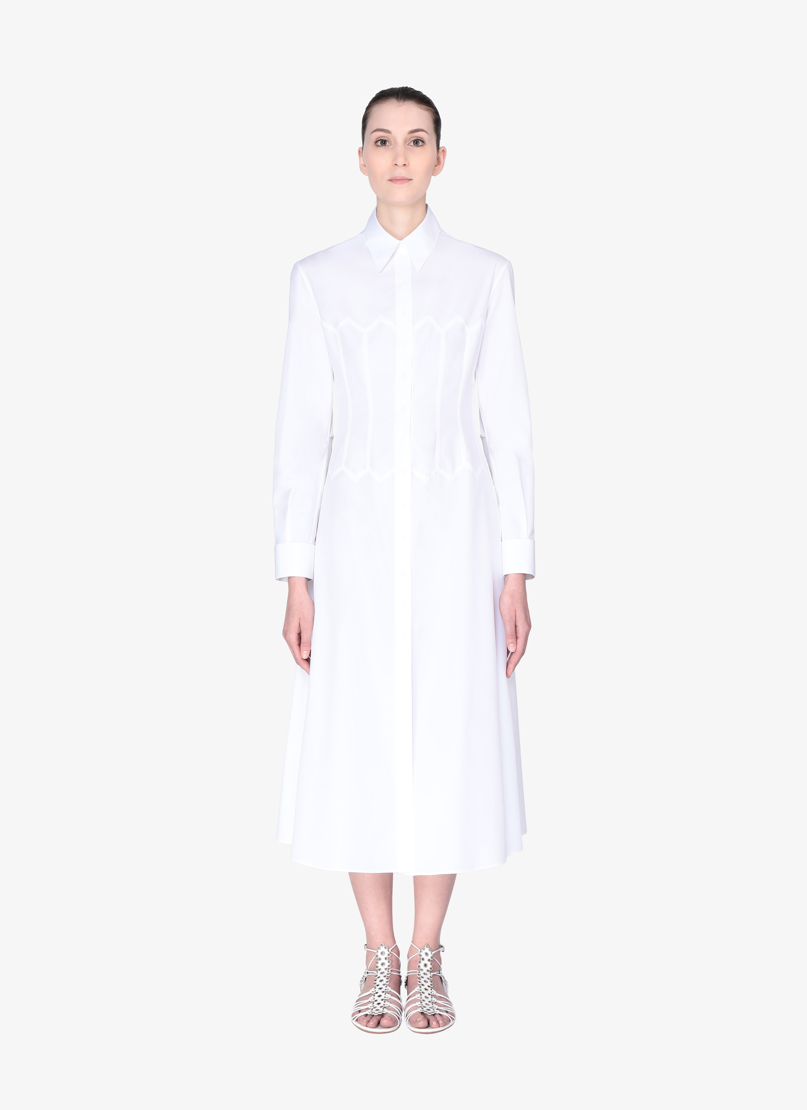Long-Sleeved Shirt Dress Long-Sleeved Shirt Dress - maison-alaia.com
