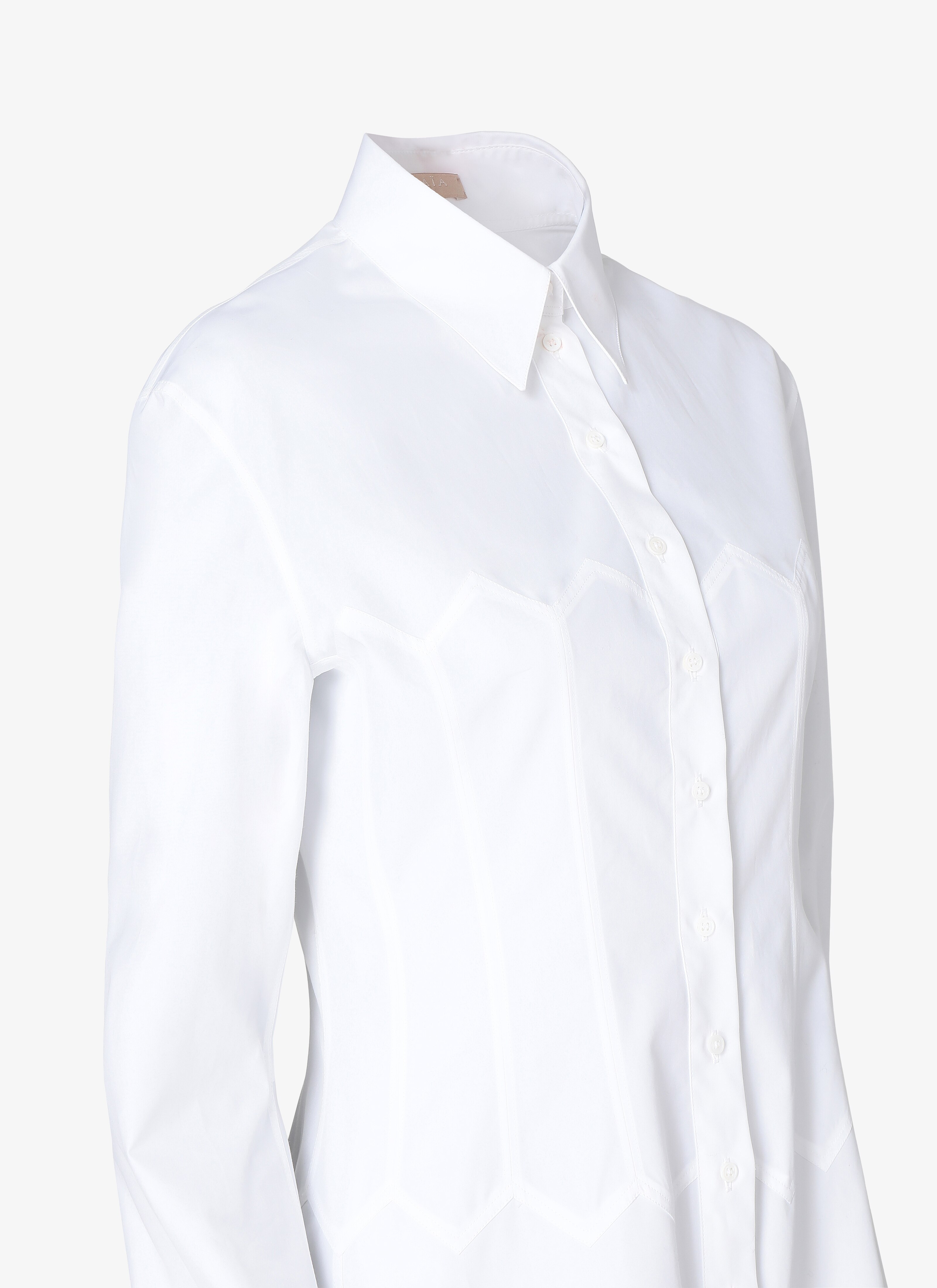 Long-Sleeved Shirt Dress Long-Sleeved Shirt Dress - maison-alaia.com