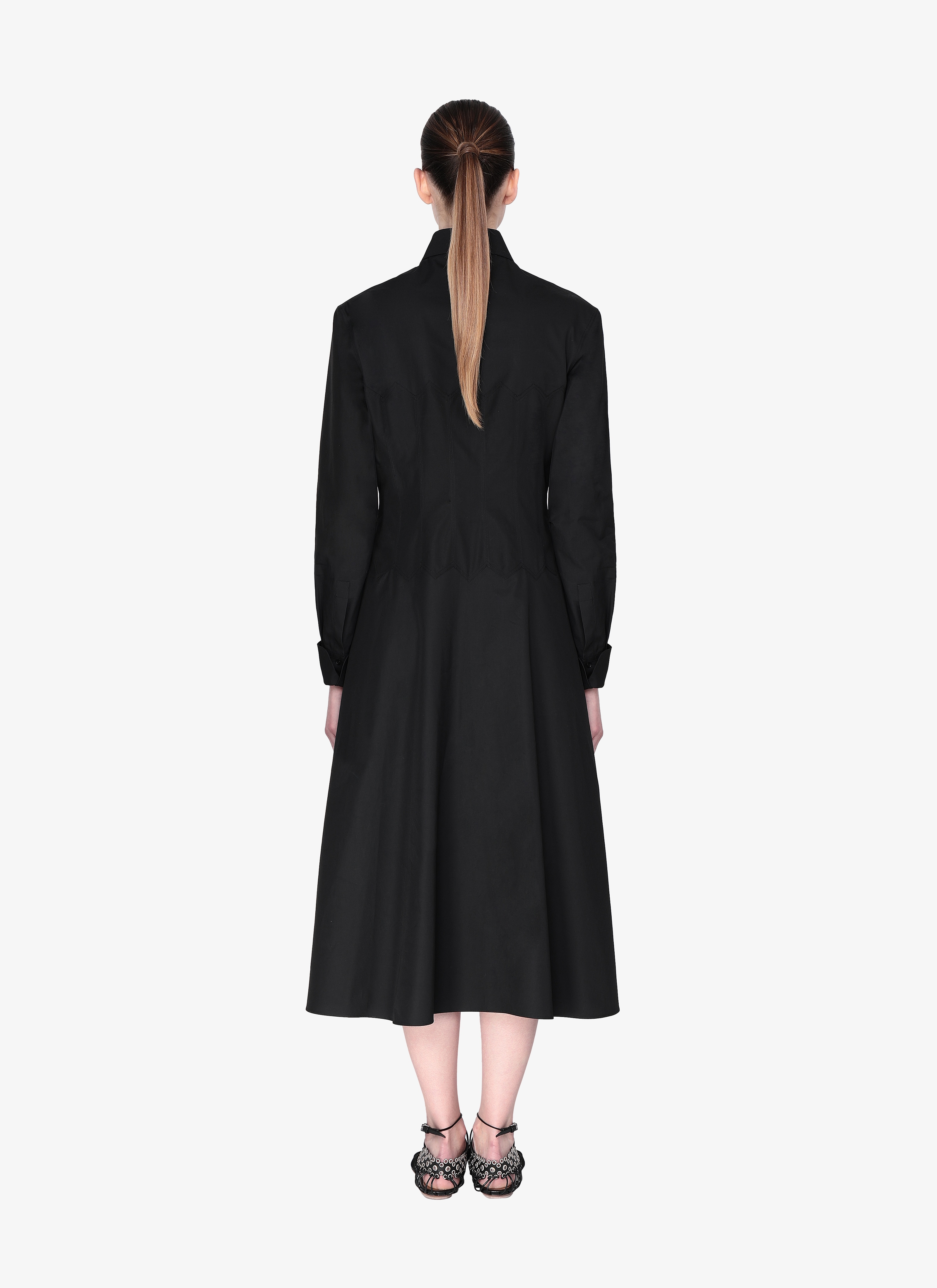 Long-Sleeved Cotton Shirt Dress Long-Sleeved Cotton Shirt Dress - maison-alaia.com