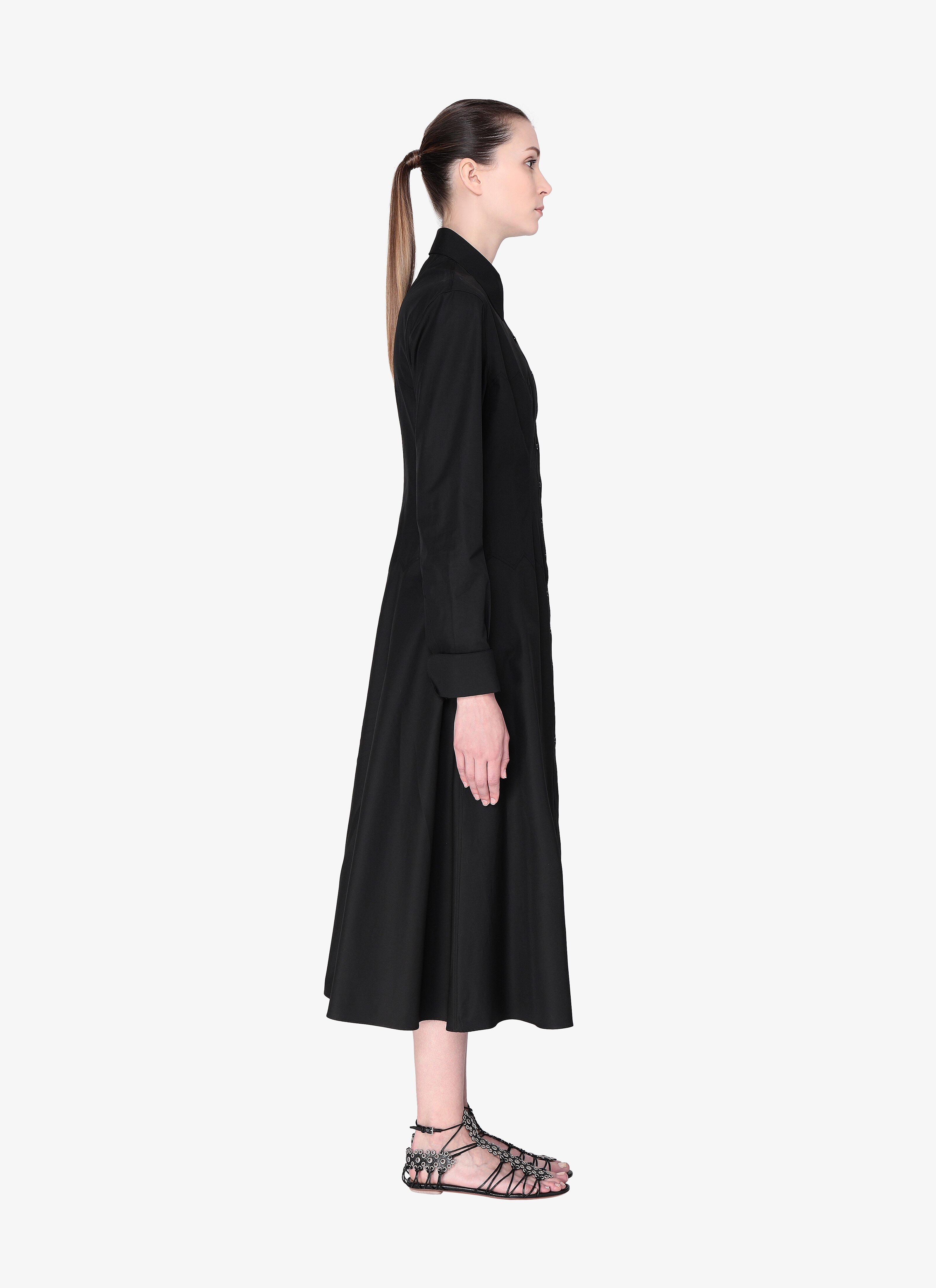 Long-Sleeved Cotton Shirt Dress Long-Sleeved Cotton Shirt Dress - maison-alaia.com