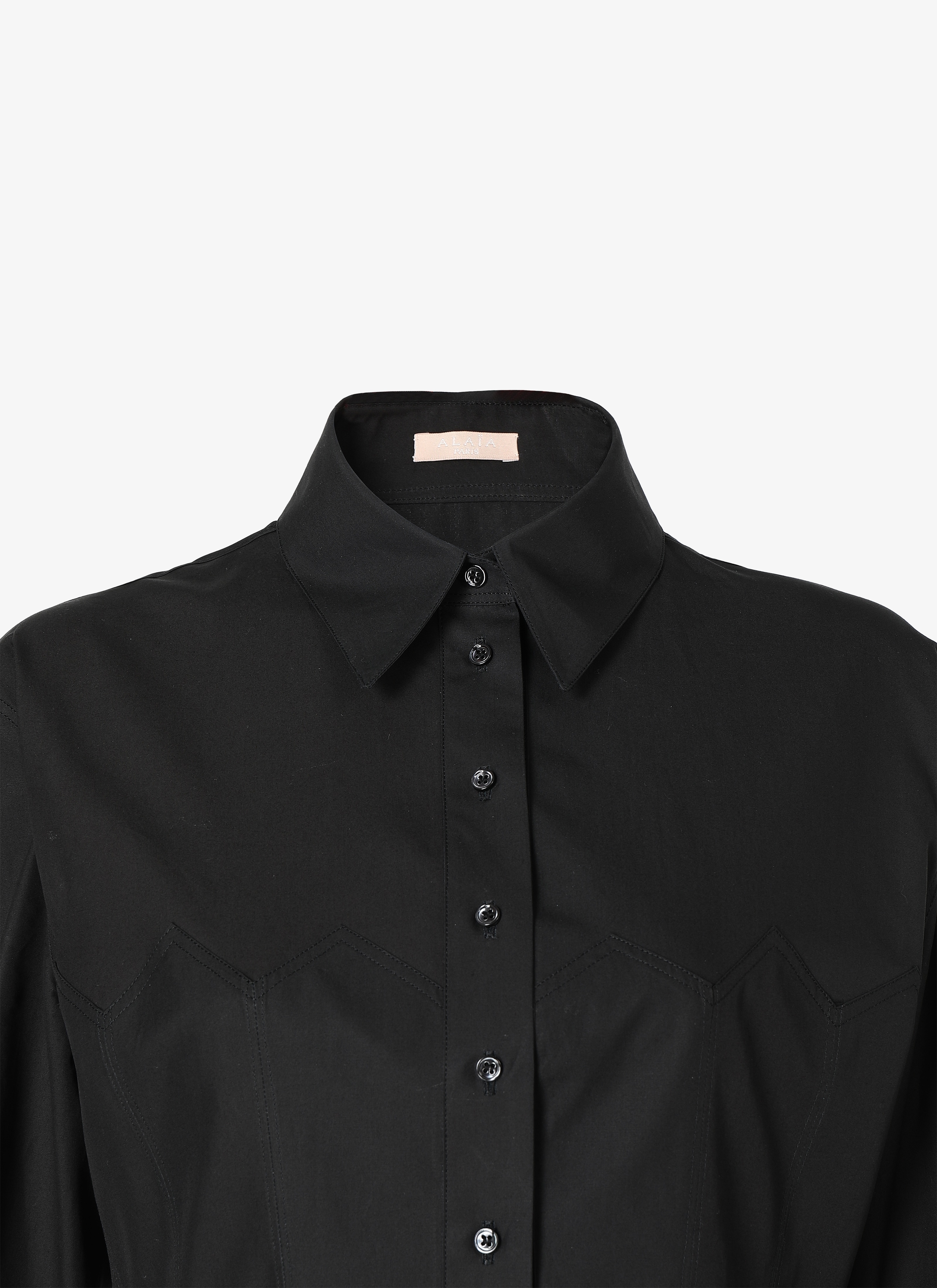 Long-Sleeved Cotton Shirt Dress Long-Sleeved Cotton Shirt Dress - maison-alaia.com