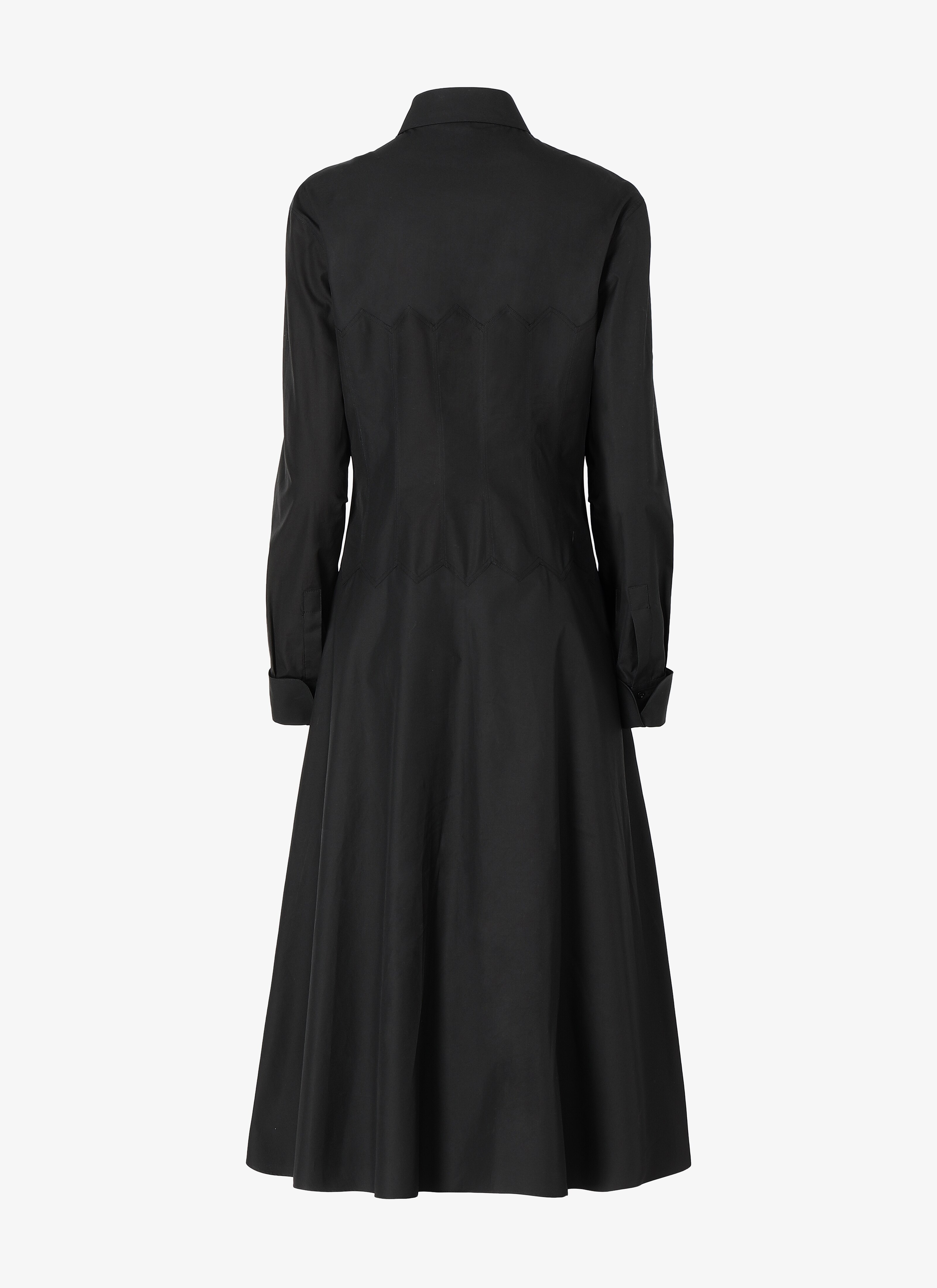 Long-Sleeved Cotton Shirt Dress Long-Sleeved Cotton Shirt Dress - maison-alaia.com