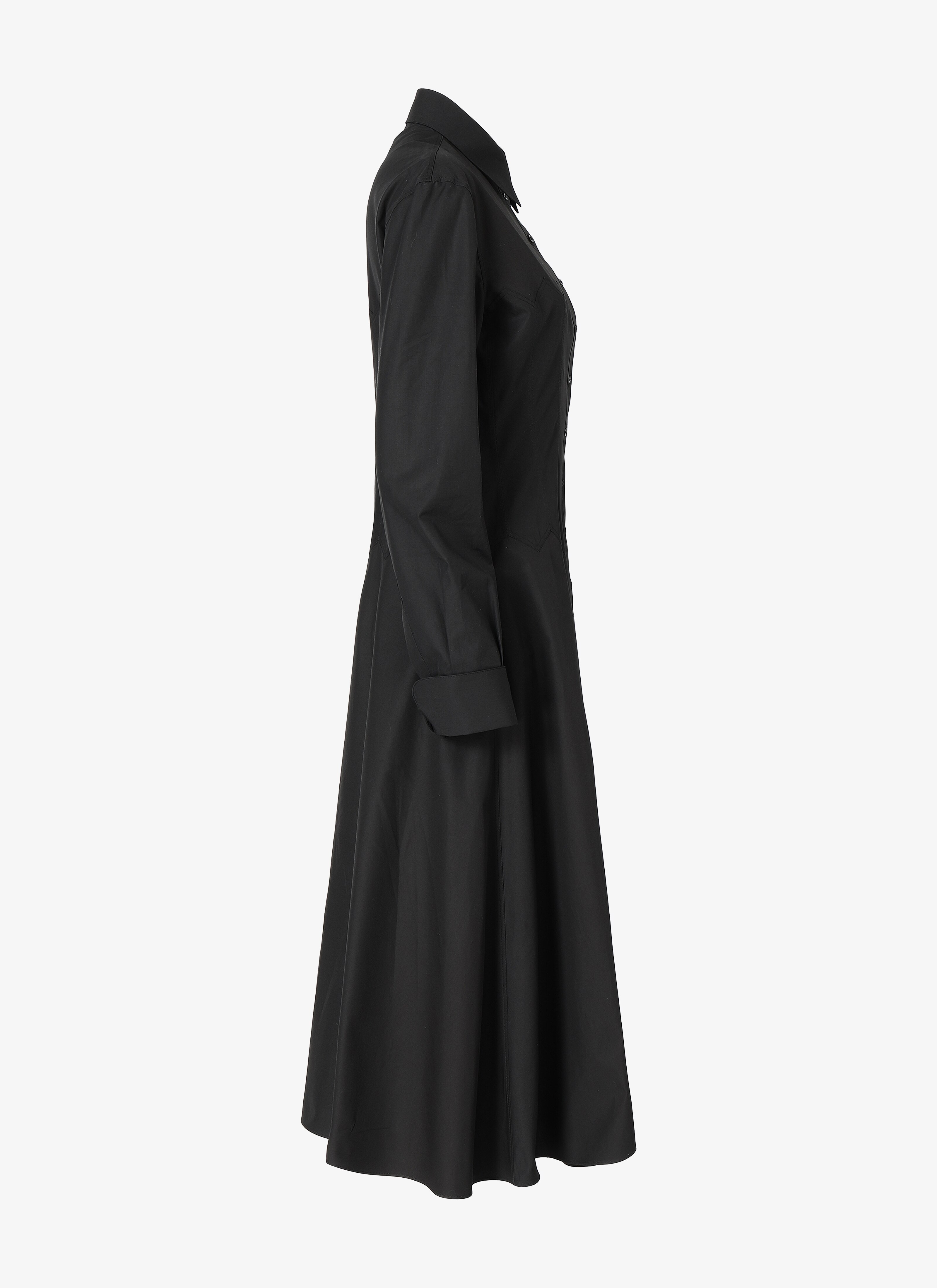 Long-Sleeved Cotton Shirt Dress Long-Sleeved Cotton Shirt Dress - maison-alaia.com