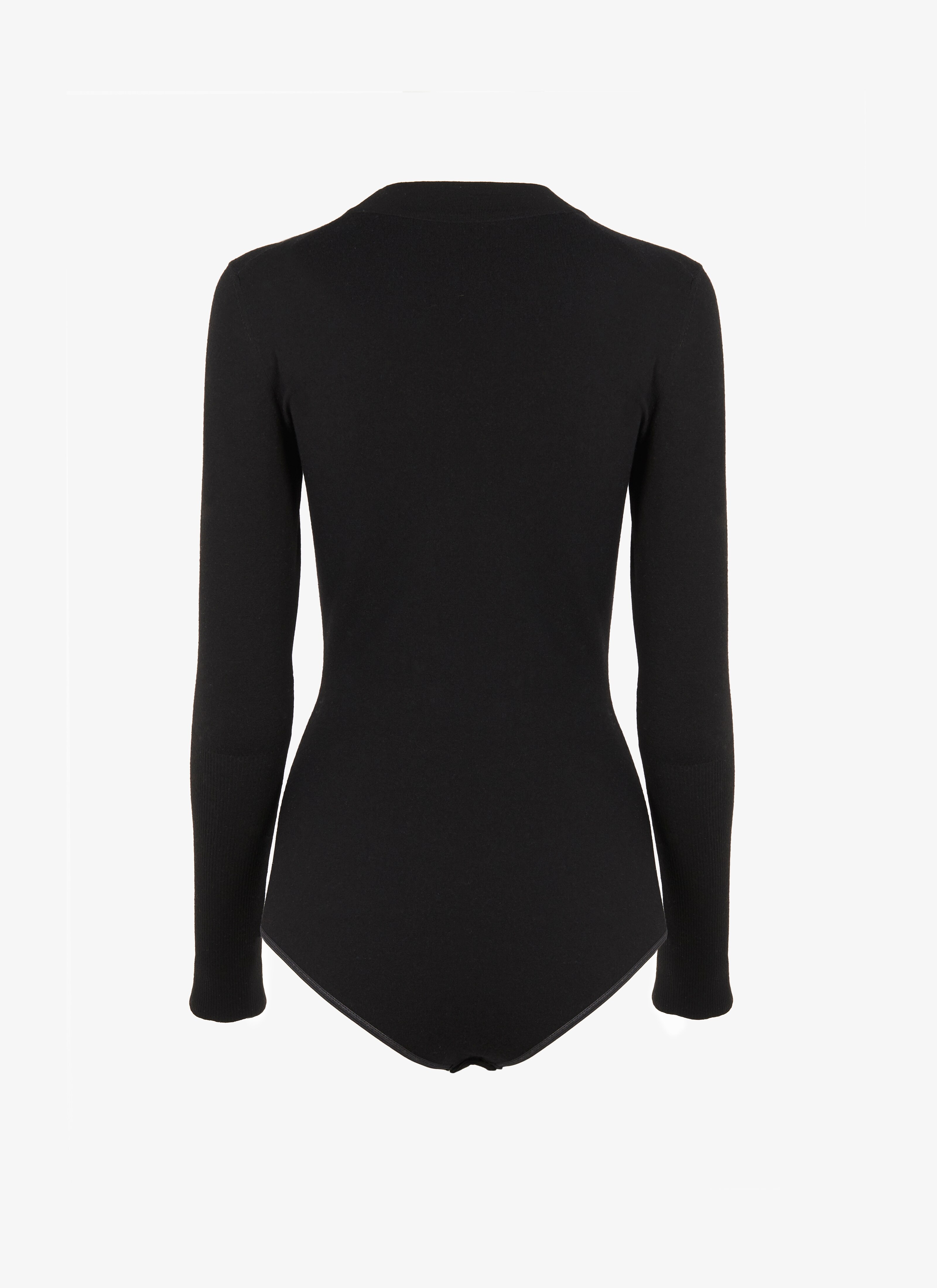 Wool-Blend Cardigan-Neck Bodysuit Wool-Blend Cardigan-Neck Bodysuit - maison-alaia.com