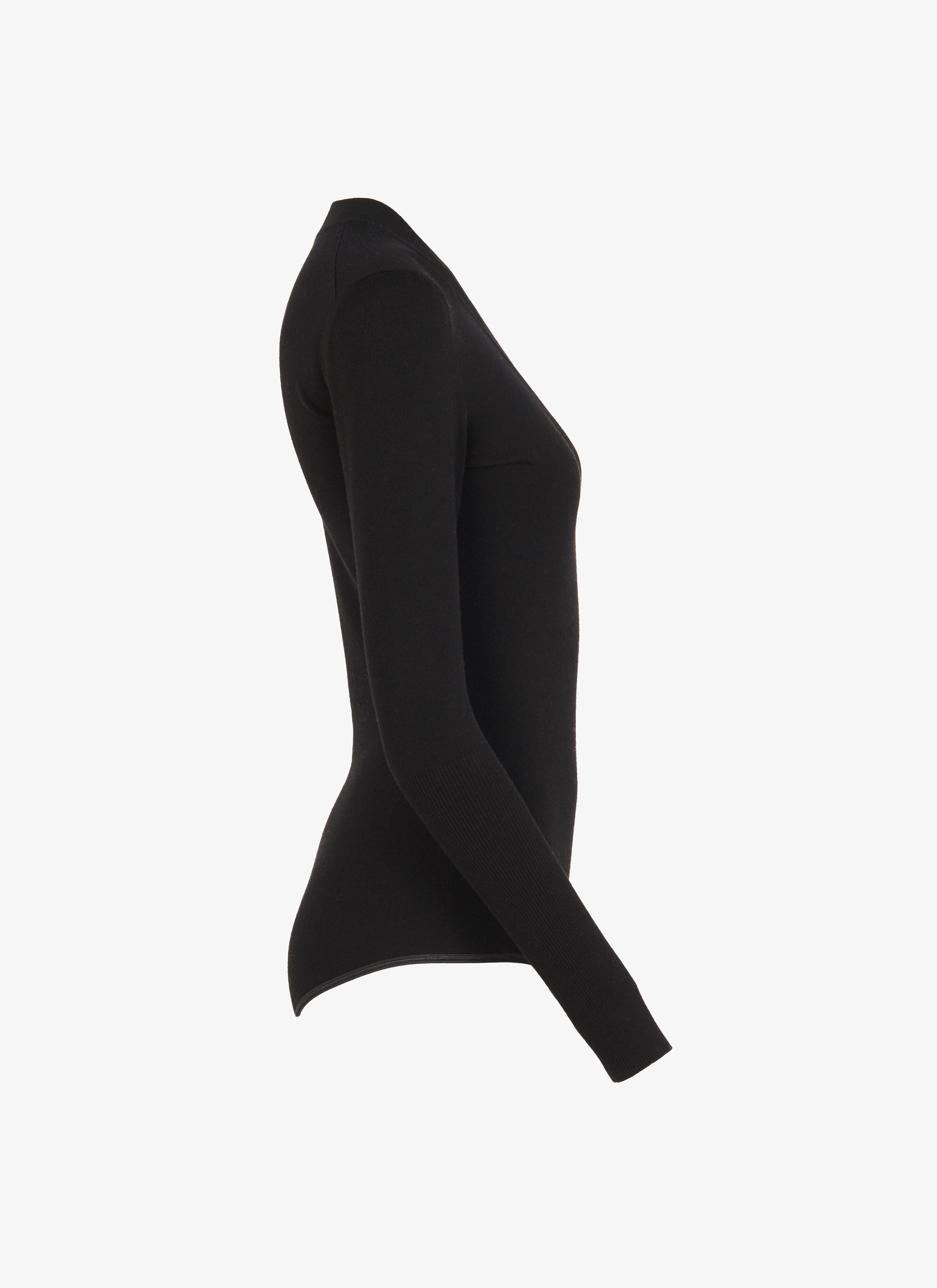 Wool-Blend Cardigan-Neck Bodysuit Wool-Blend Cardigan-Neck Bodysuit - maison-alaia.com