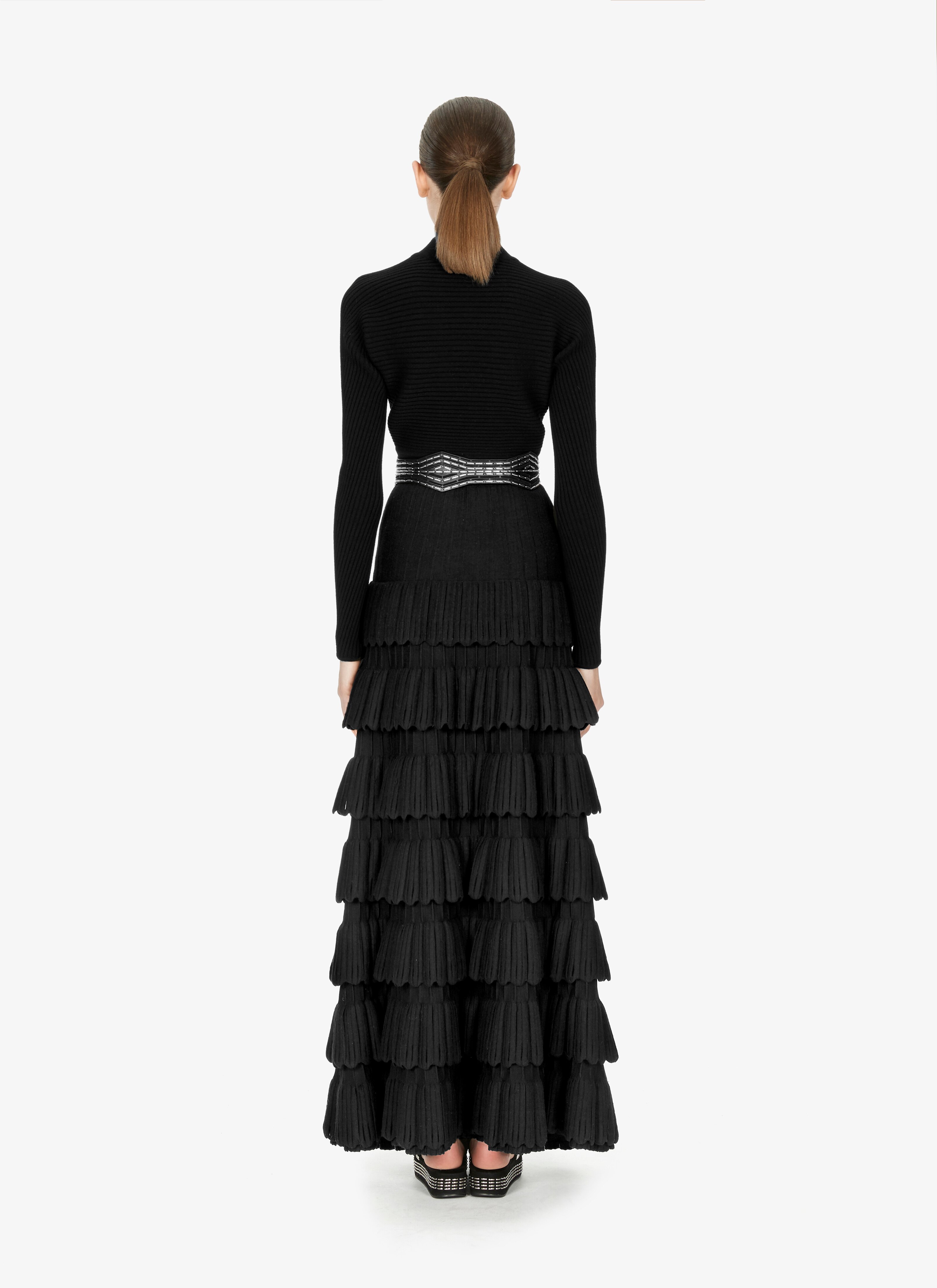 Wool-Blend Tiered Skirt Wool-Blend Tiered Skirt - maison-alaia.com