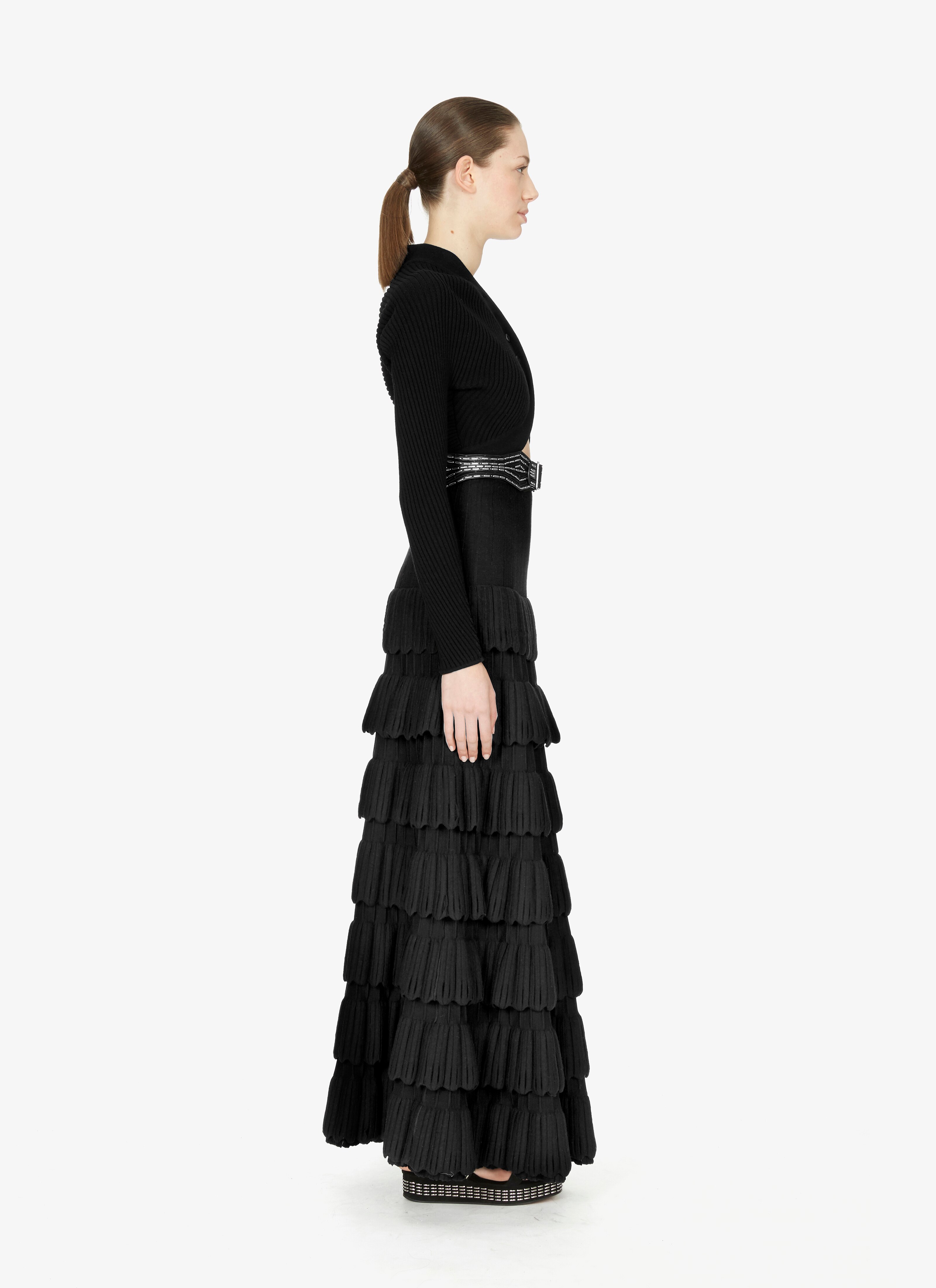 Wool-Blend Tiered Skirt Wool-Blend Tiered Skirt - maison-alaia.com