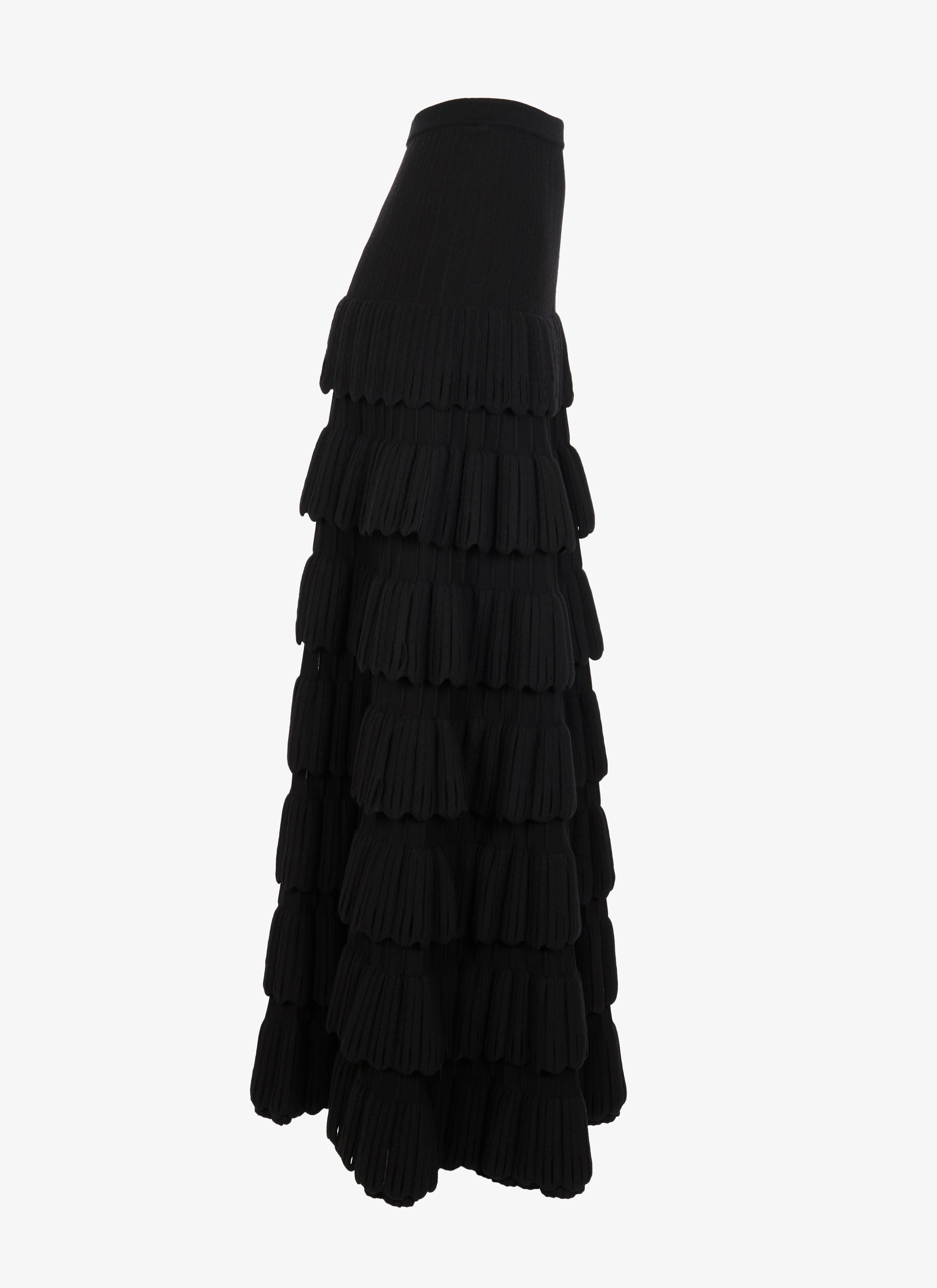 Wool-Blend Tiered Skirt Wool-Blend Tiered Skirt - maison-alaia.com