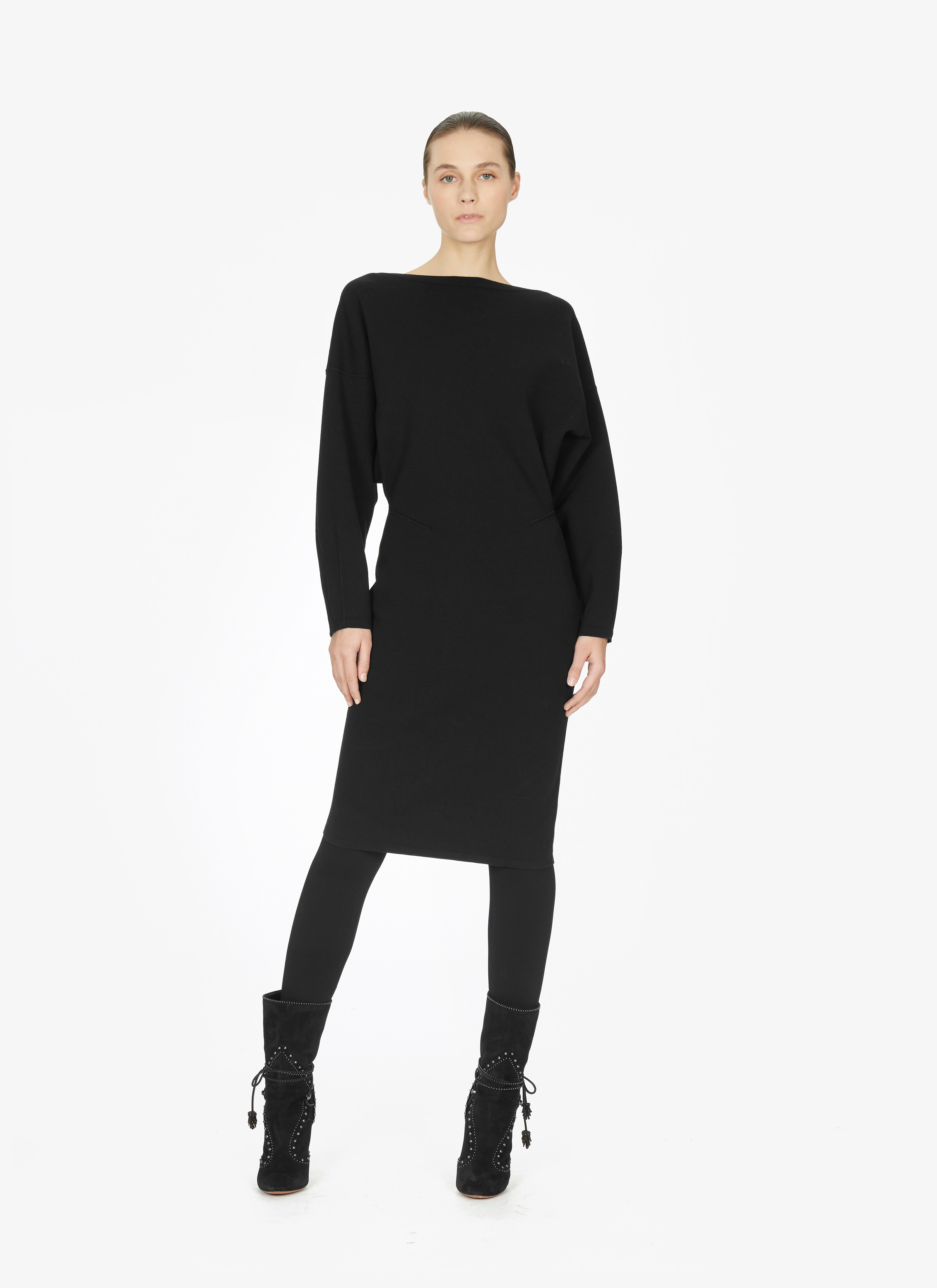 Wool-Blend V-Back Dress Wool-Blend V-Back Dress - maison-alaia.com