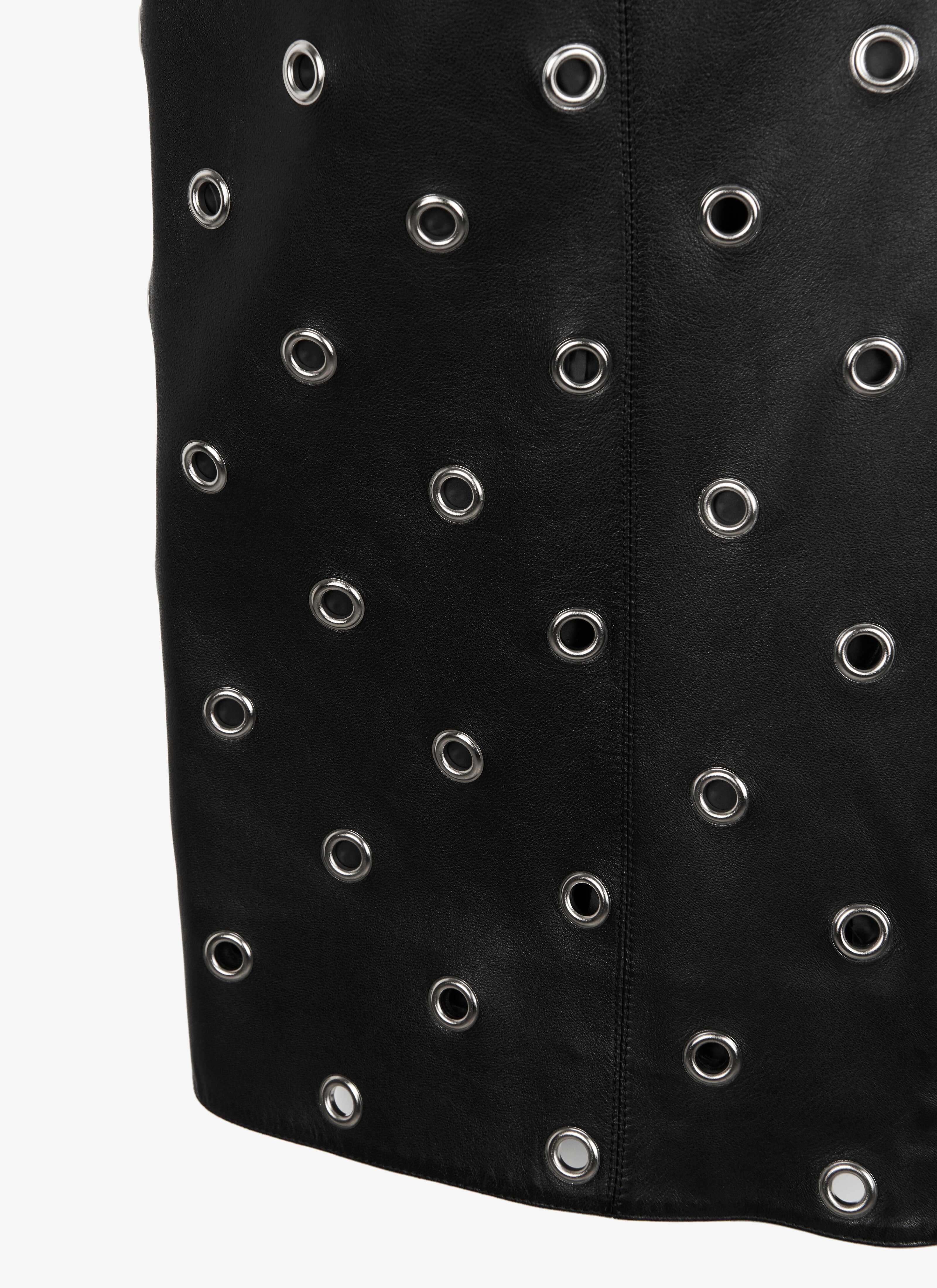 Lambskin Eyelet Pencil Skirt Lambskin Eyelet Pencil Skirt - maison-alaia.com
