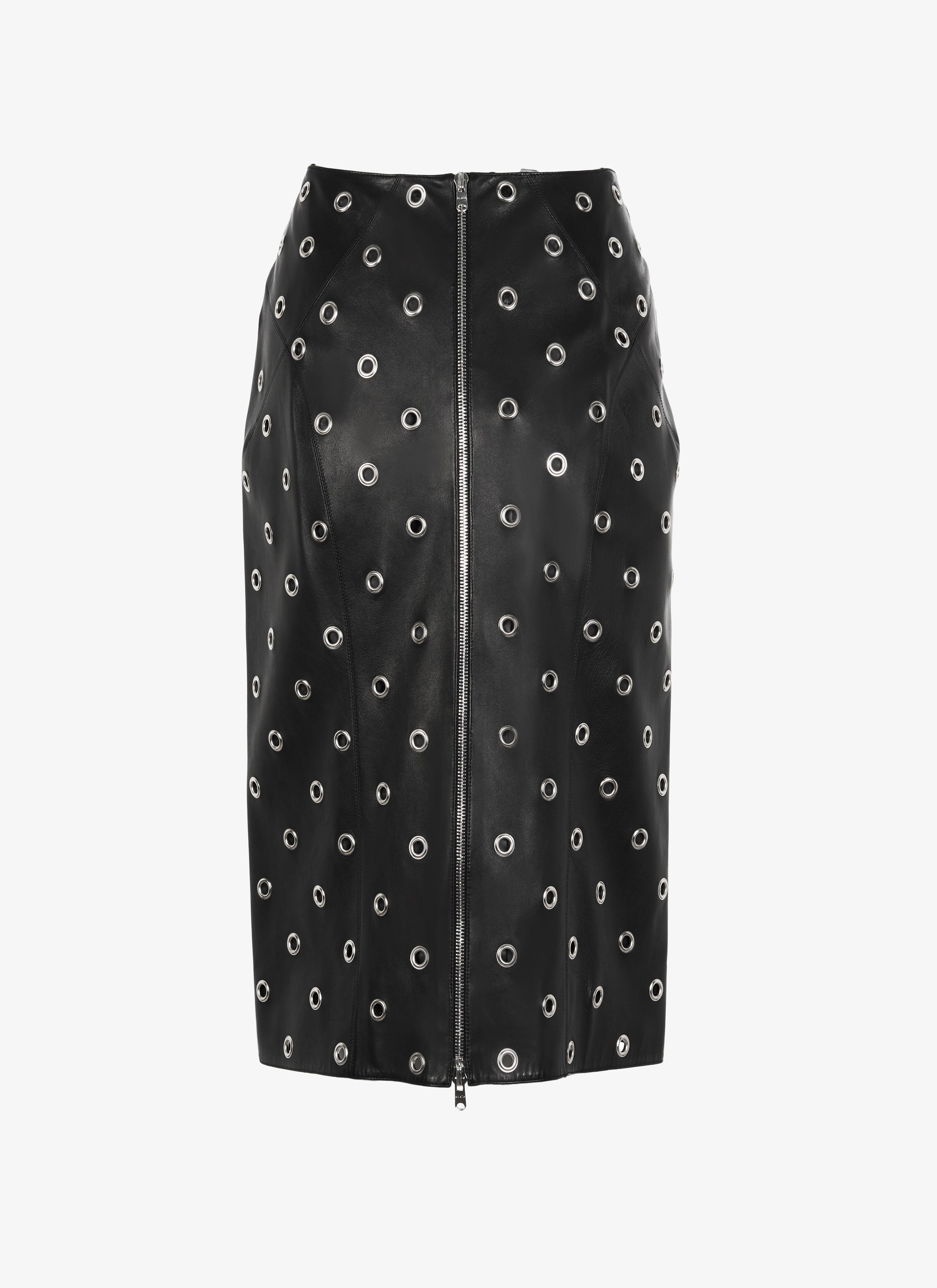 Lambskin Eyelet Pencil Skirt Lambskin Eyelet Pencil Skirt - maison-alaia.com