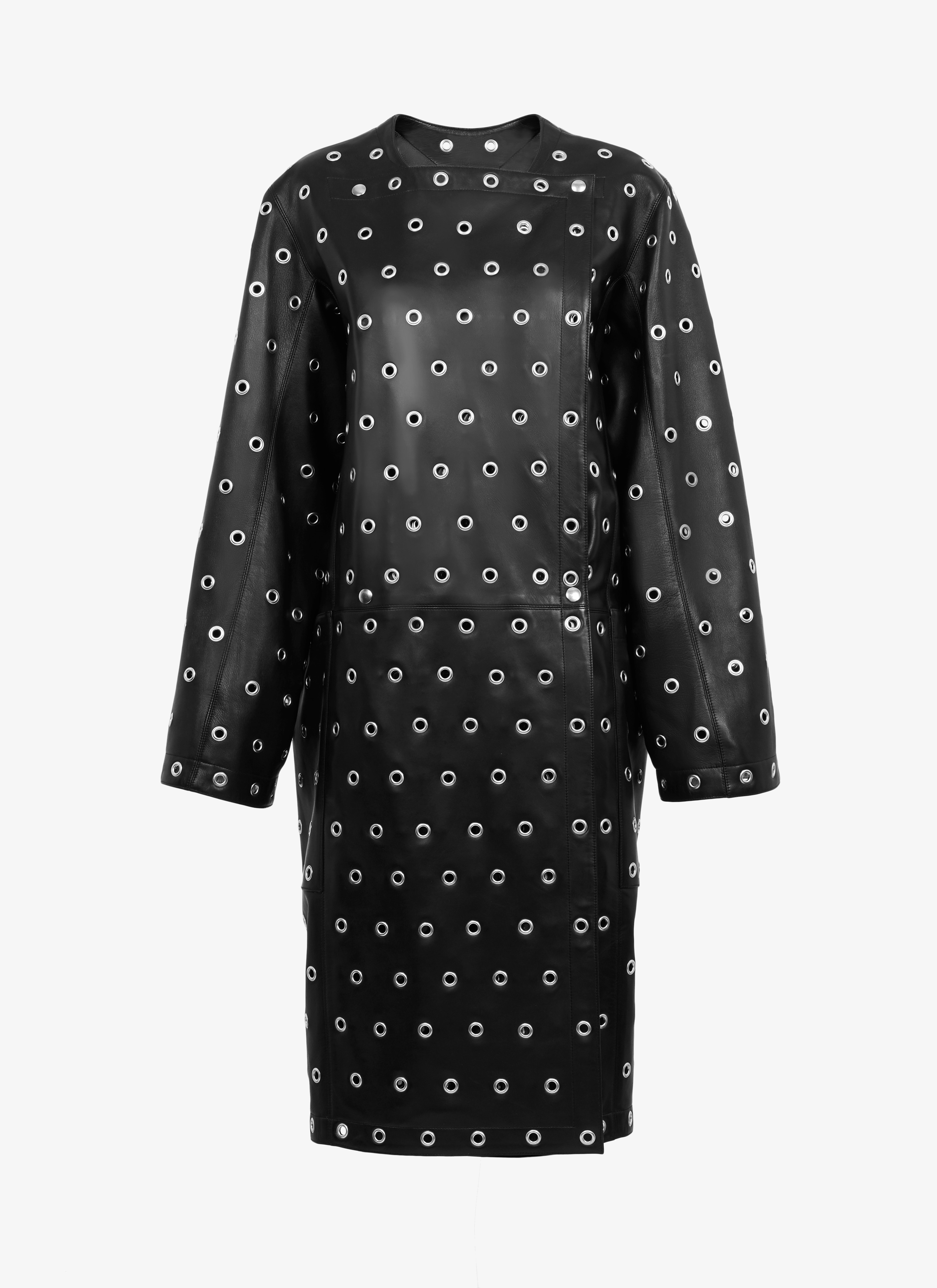 ALAÏA BLACK COAT AGNEAU LUX BLACK