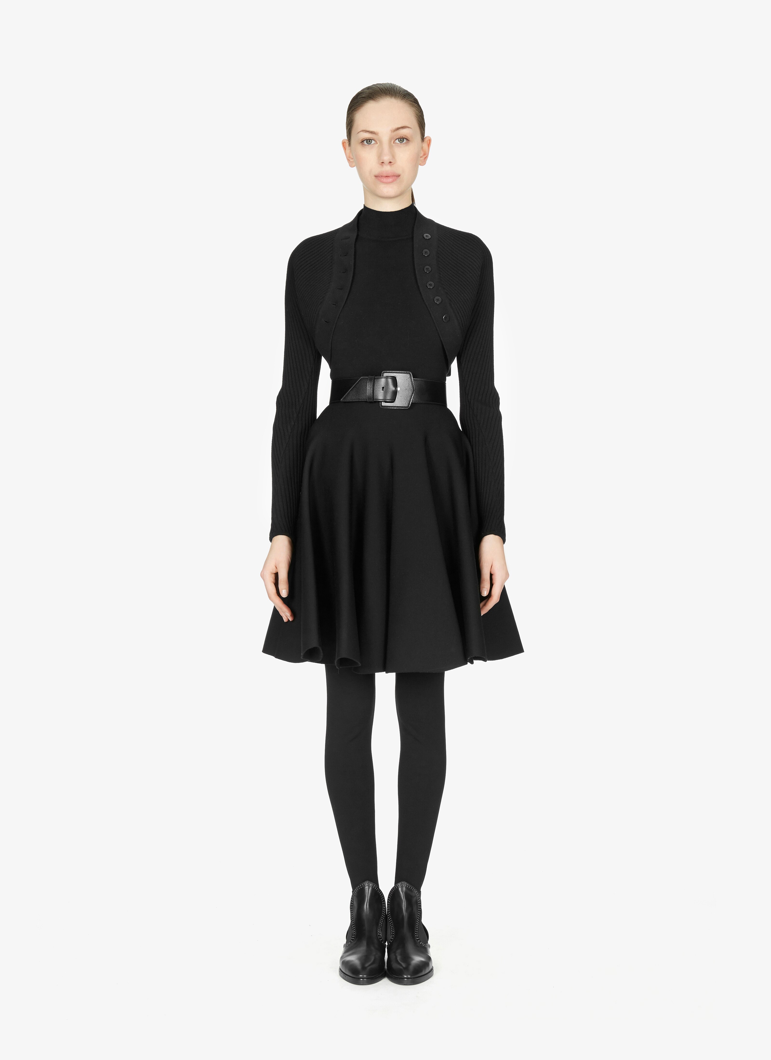 Wool-Blend Ribbed Bolero Jacket Wool-Blend Ribbed Bolero Jacket - maison-alaia.com
