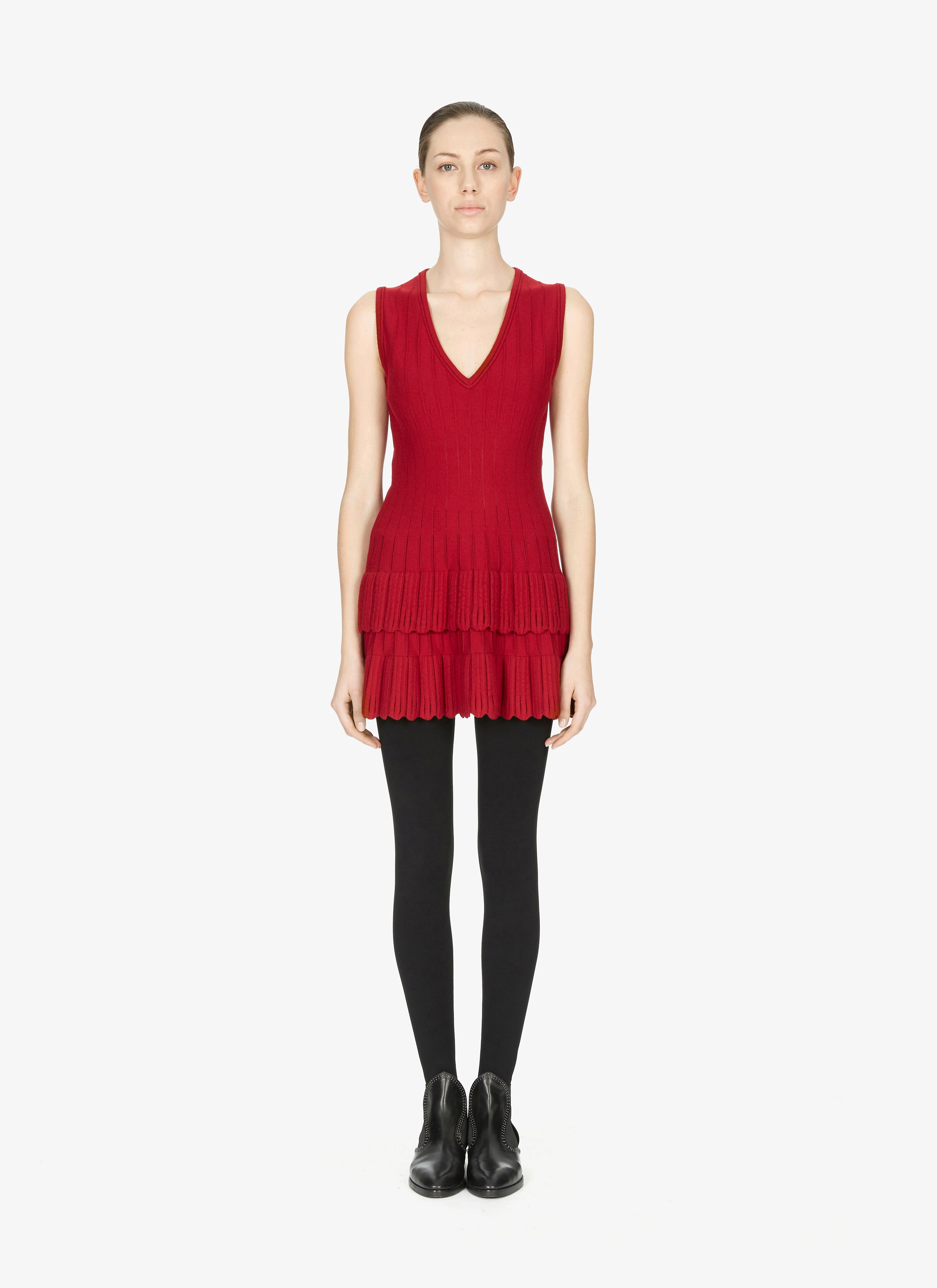 Wool-Blend Tiered Dress Wool-Blend Tiered Dress - maison-alaia.com