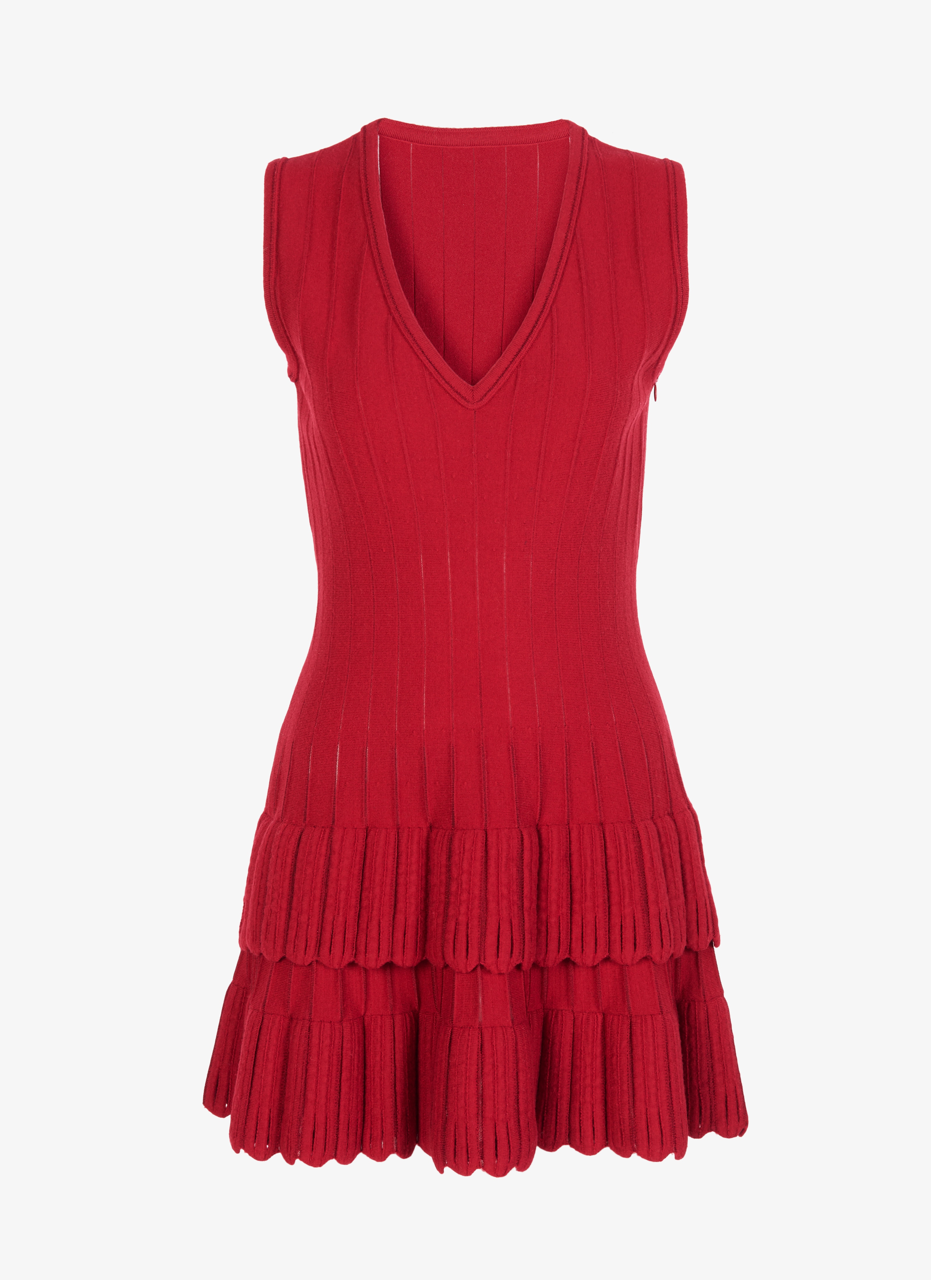 ALAÏA MADDER SLEEVELESS TUNIC CASCADE GARANCE