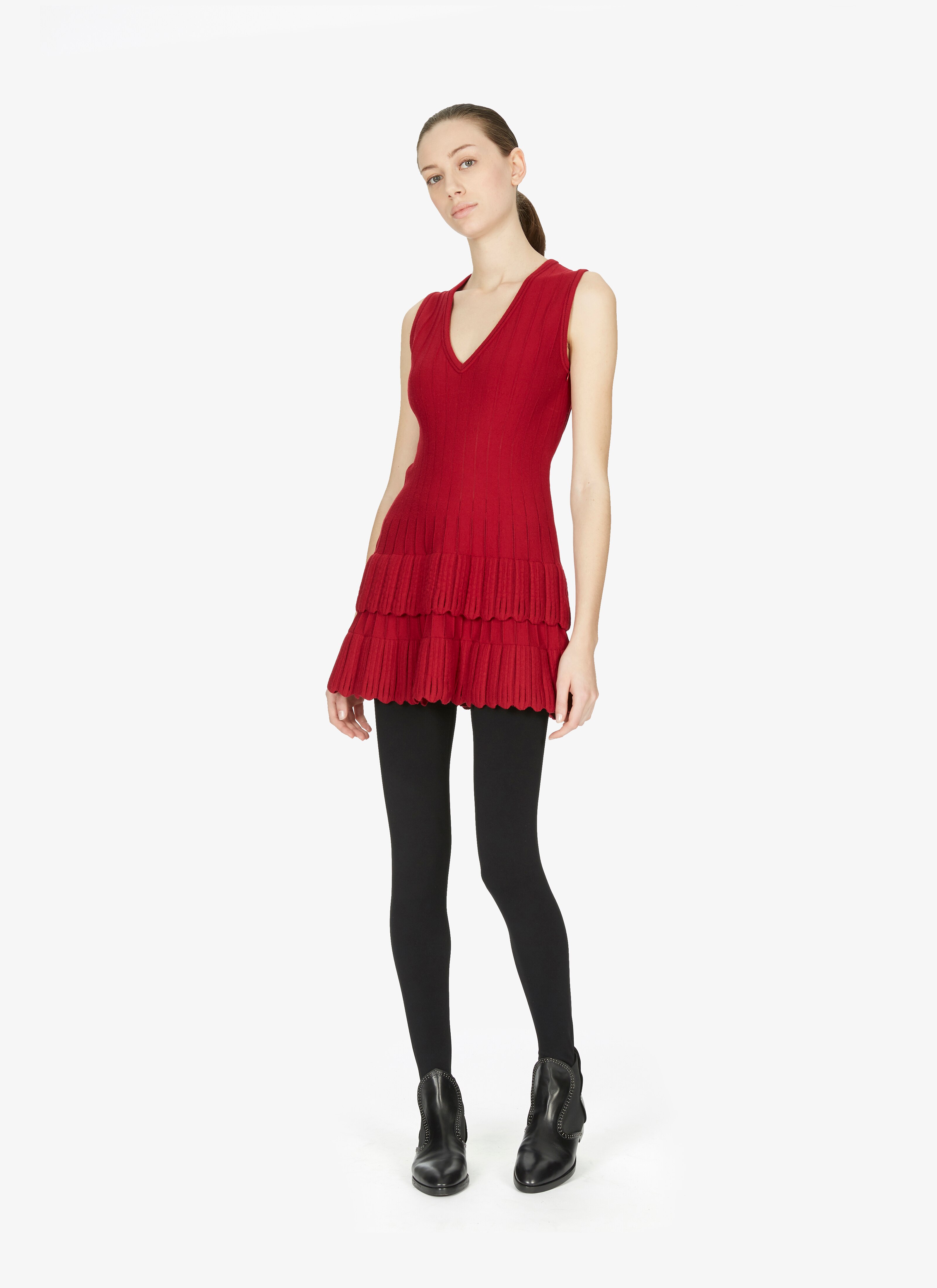 Wool-Blend Tiered Dress Wool-Blend Tiered Dress - maison-alaia.com
