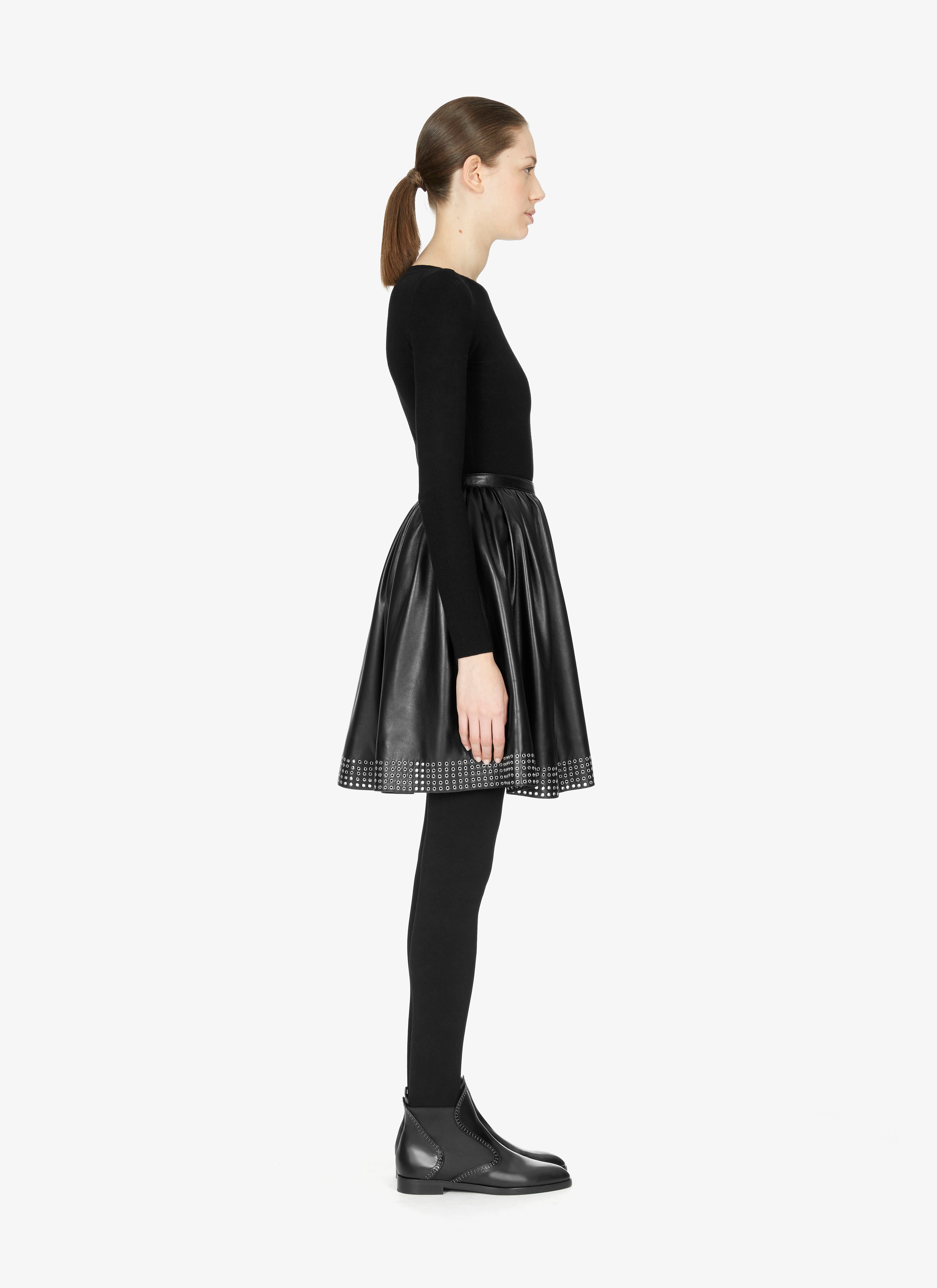 Draped Lambskin Short Skirt Draped Lambskin Short Skirt - maison-alaia.com