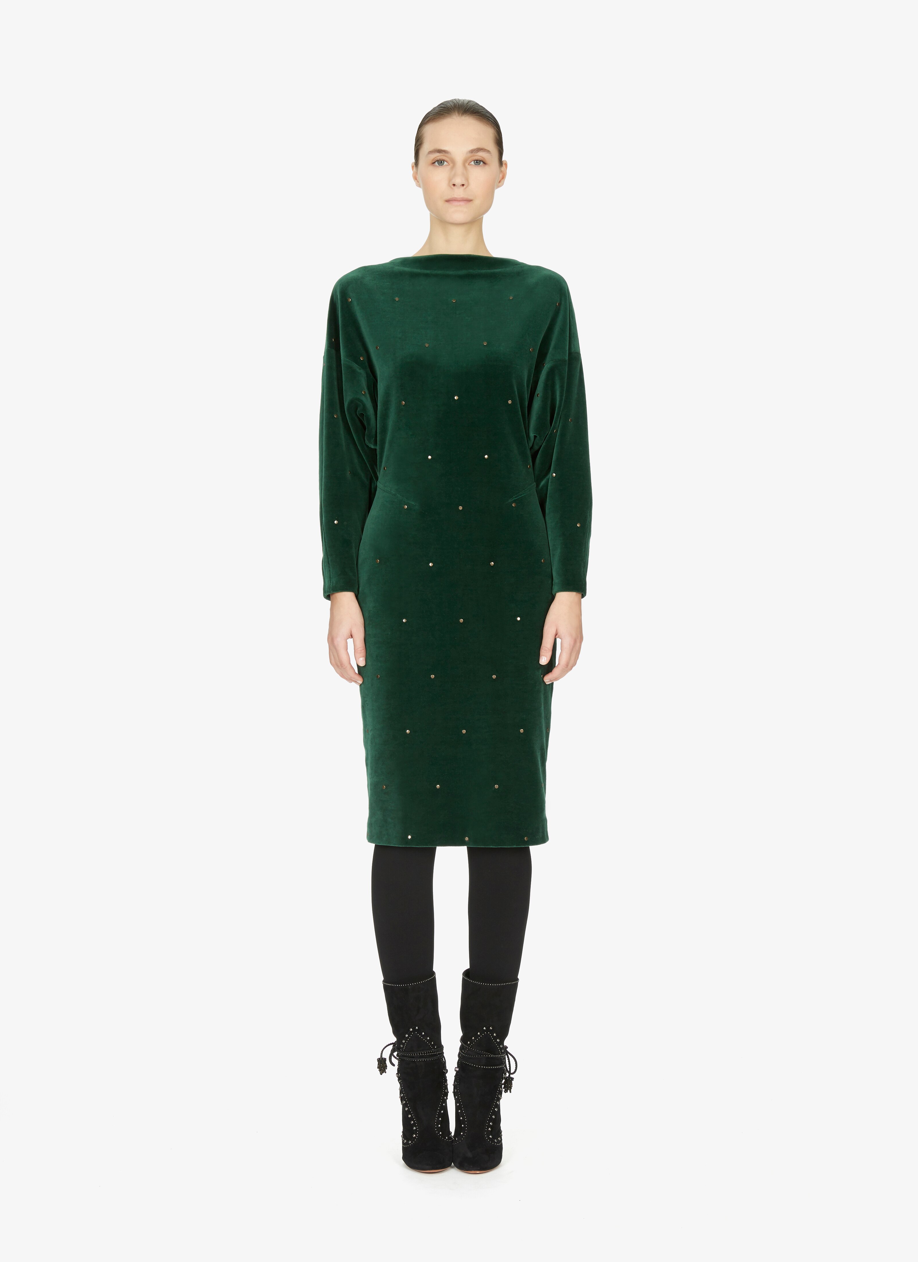 ALAÏA EDITION 1983 Studded Velvet Jersey Dress ALAÏA EDITION 1983 Studded Velvet Jersey Dress - maison-alaia.com