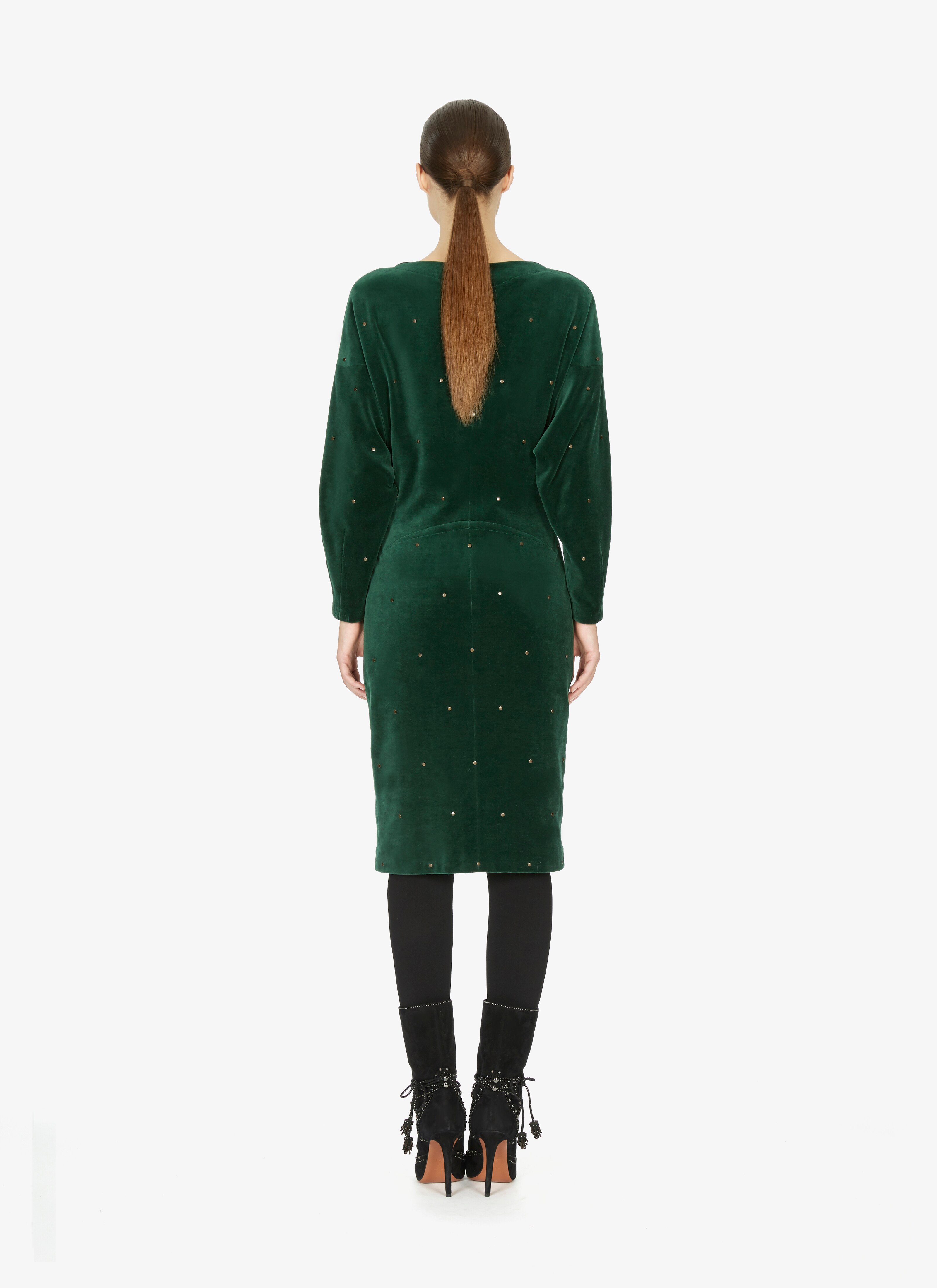 ALAÏA EDITION 1983 Studded Velvet Jersey Dress ALAÏA EDITION 1983 Studded Velvet Jersey Dress - maison-alaia.com