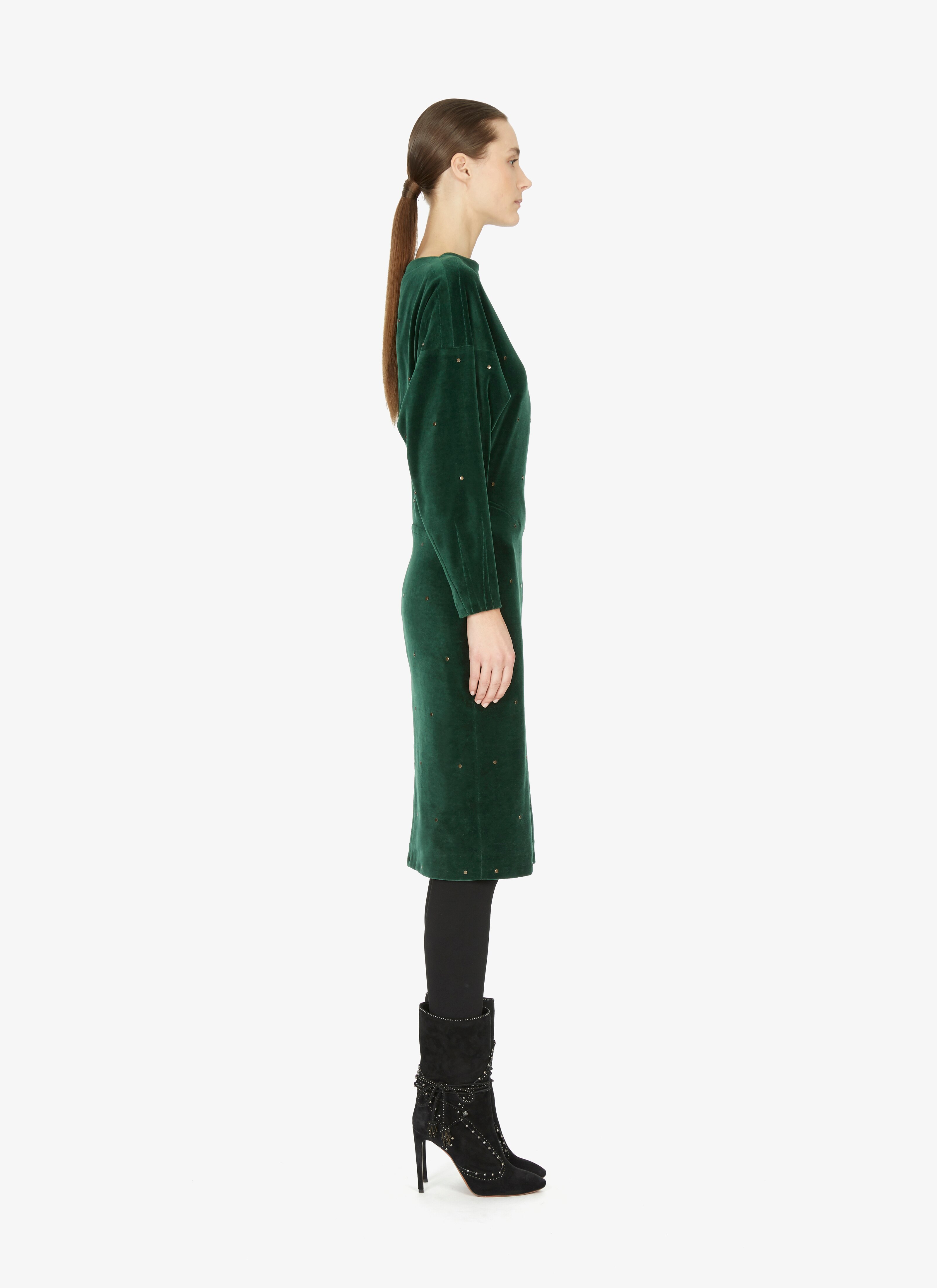 ALAÏA EDITION 1983 Studded Velvet Jersey Dress ALAÏA EDITION 1983 Studded Velvet Jersey Dress - maison-alaia.com