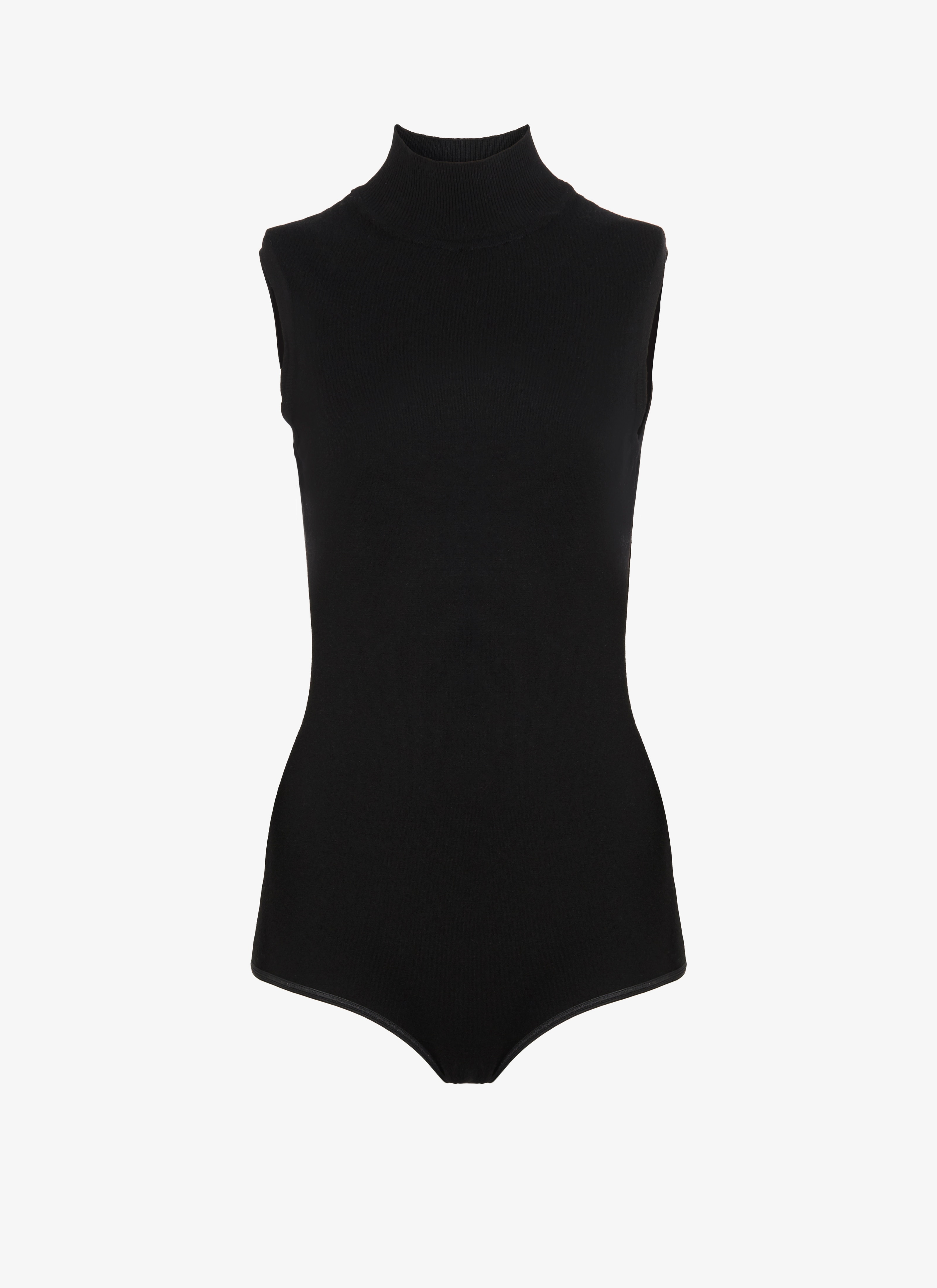ALAÏA BLACK  SLEEVELESS BODYSUIT LAINE SUPREME BLACK