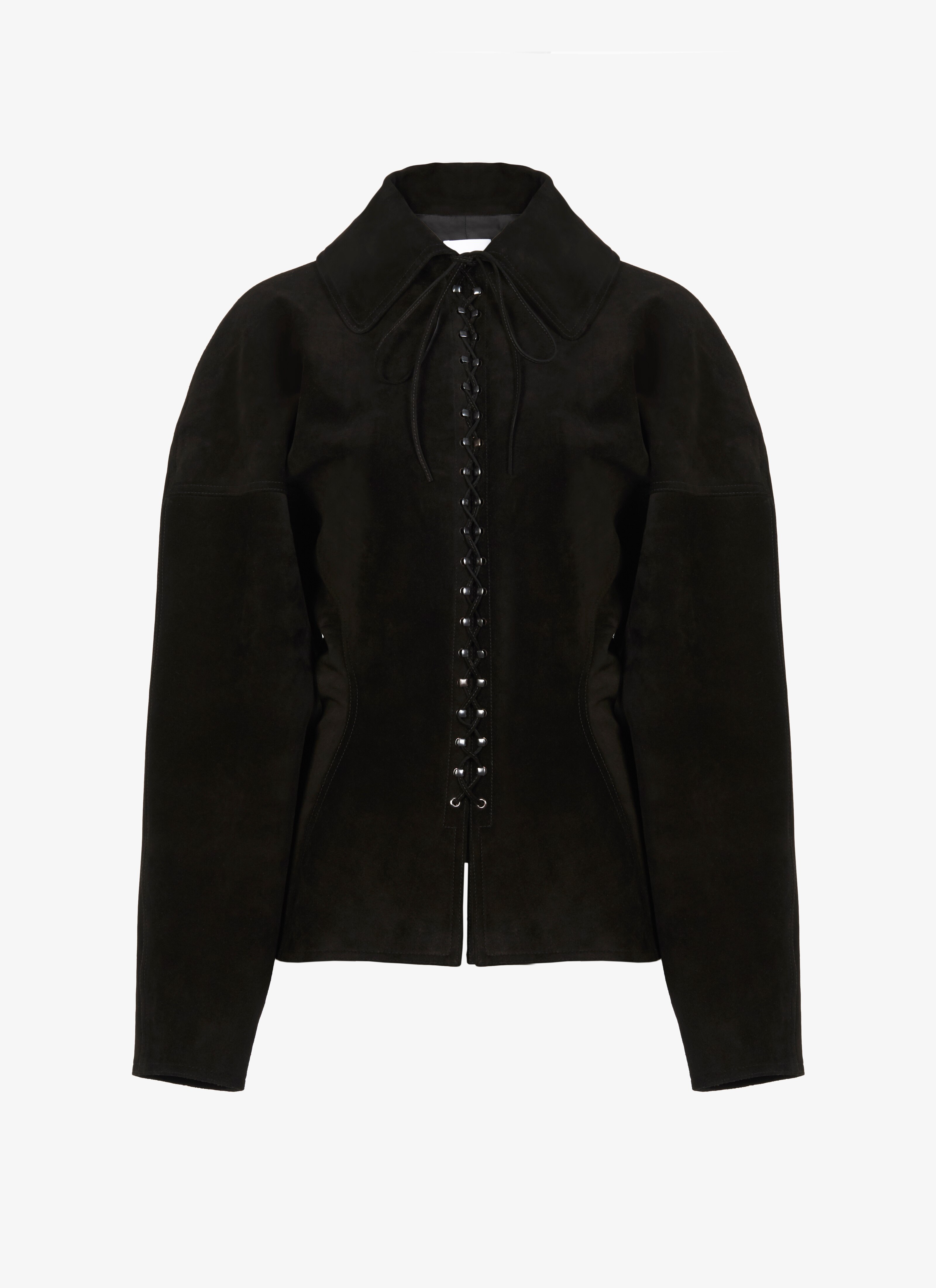 ALAÏA BLACK ALAÏA EDITION 1986 SUEDE LACE-UP JACKET