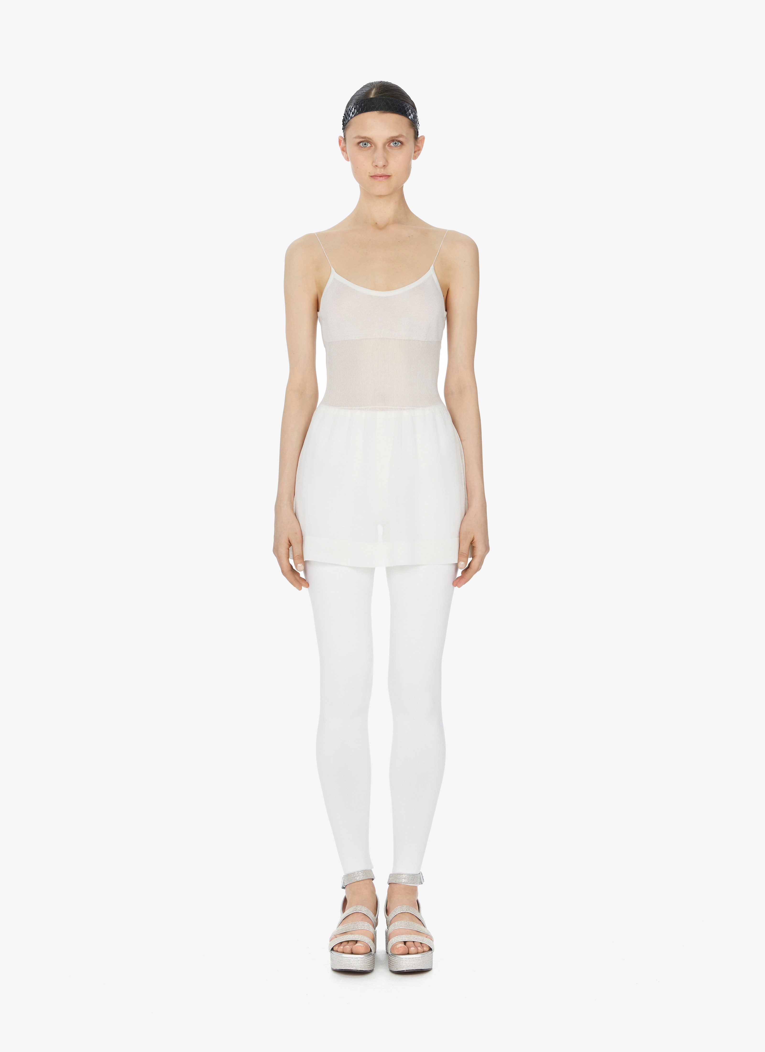 ALAÏA WHITE SHEER SILK DRESS