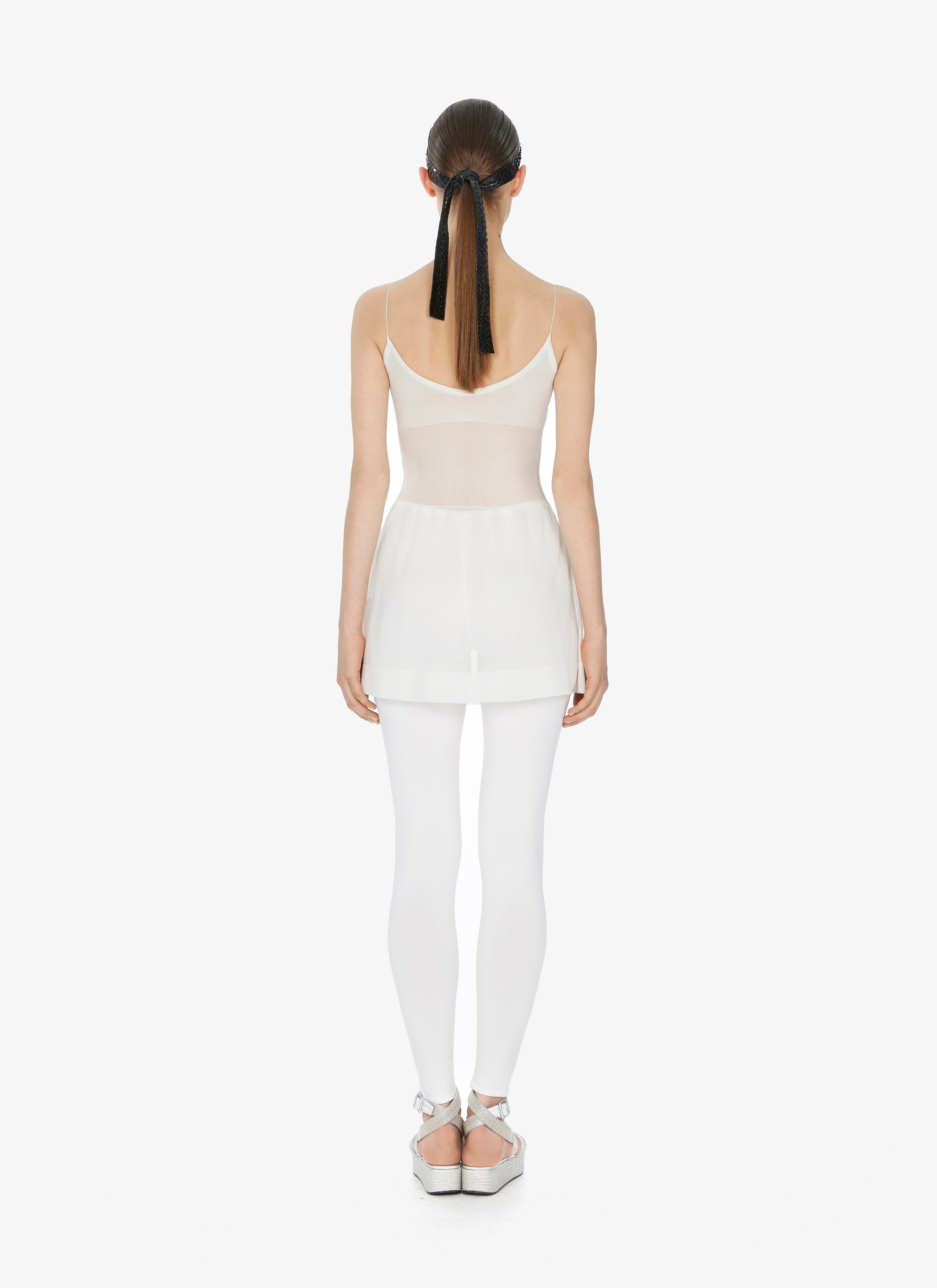 ALAÏA WHITE SHEER SILK DRESS