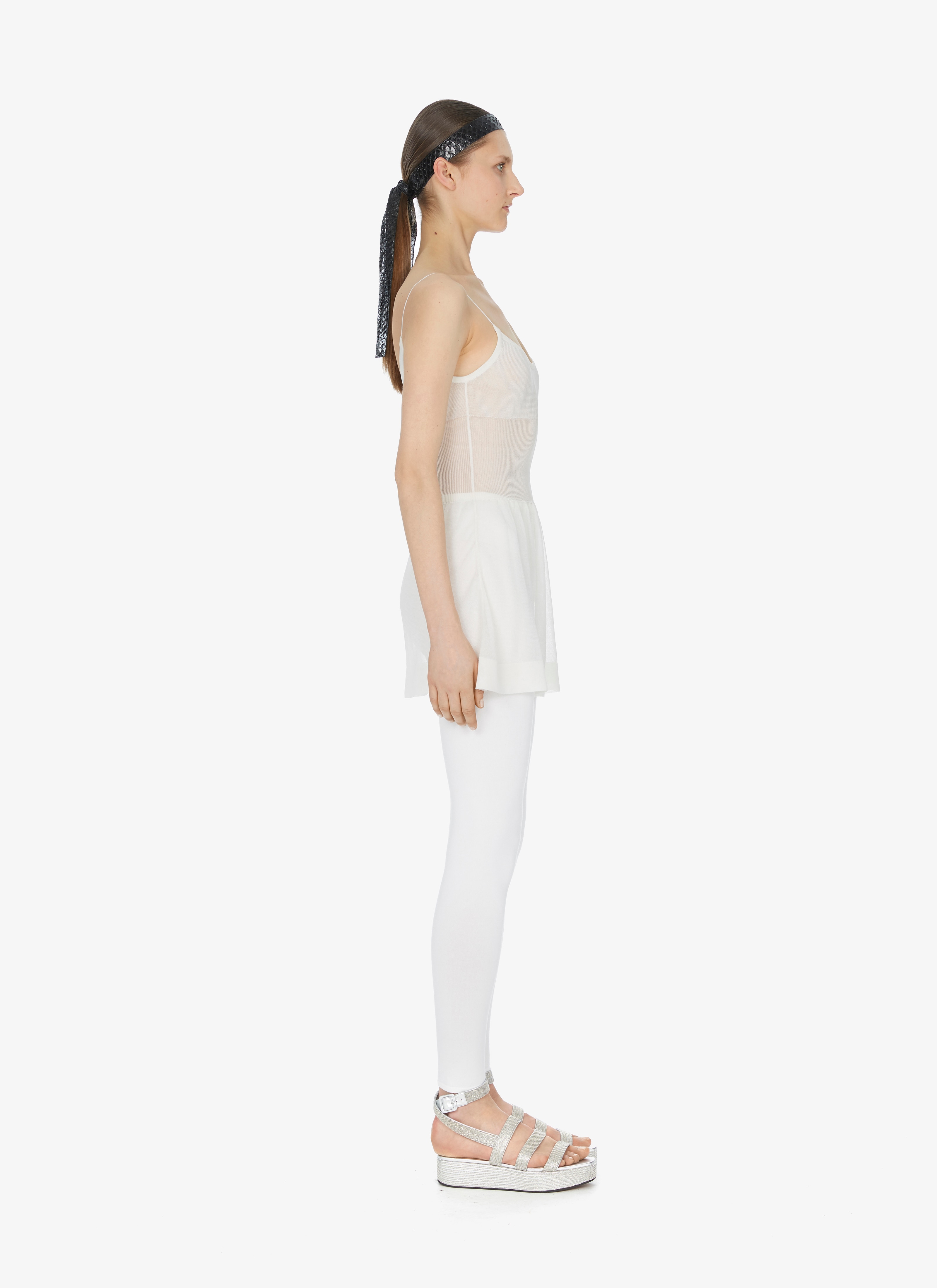 ALAÏA WHITE SHEER SILK DRESS