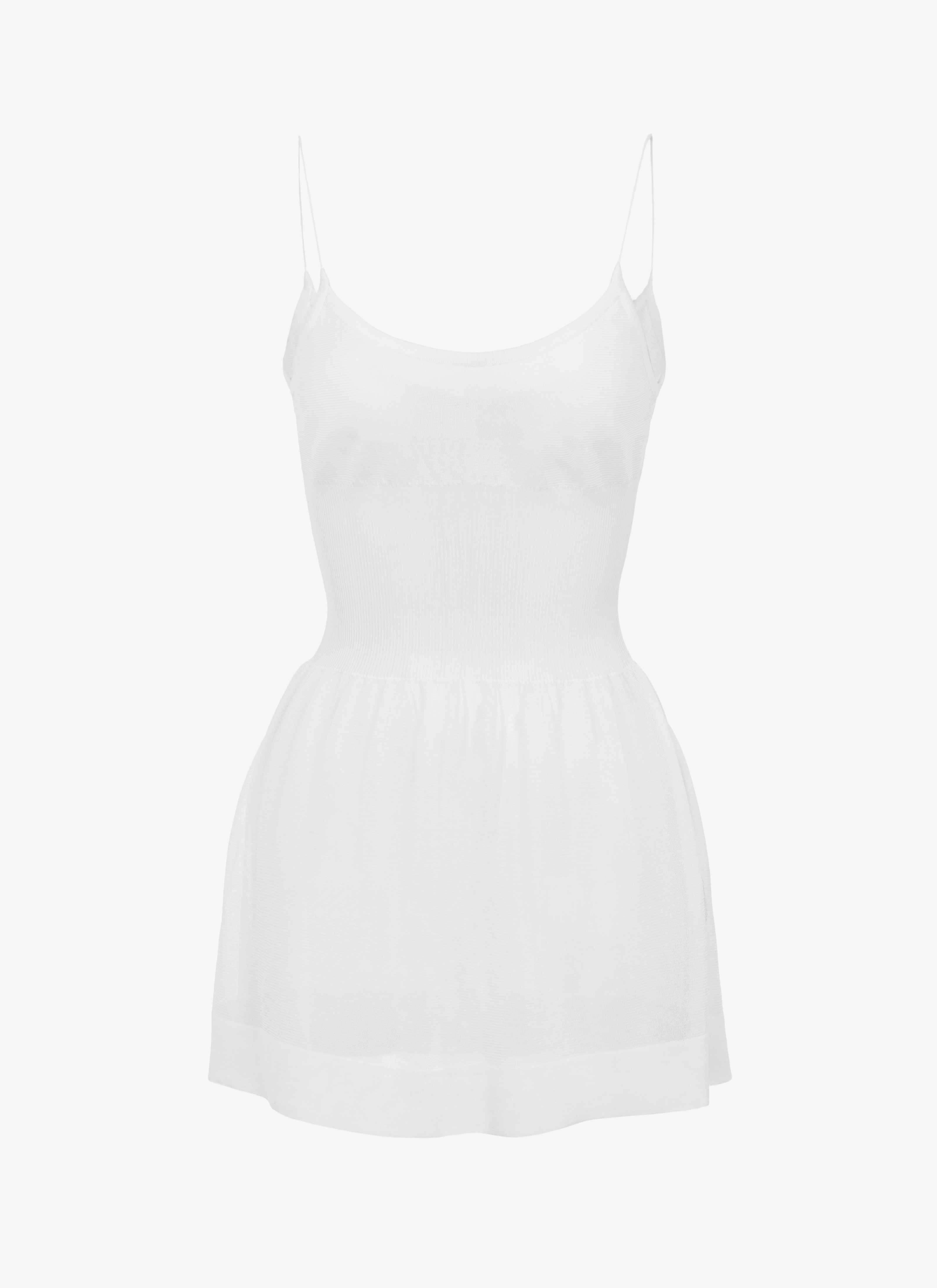 ALAÏA WHITE SHEER SILK DRESS