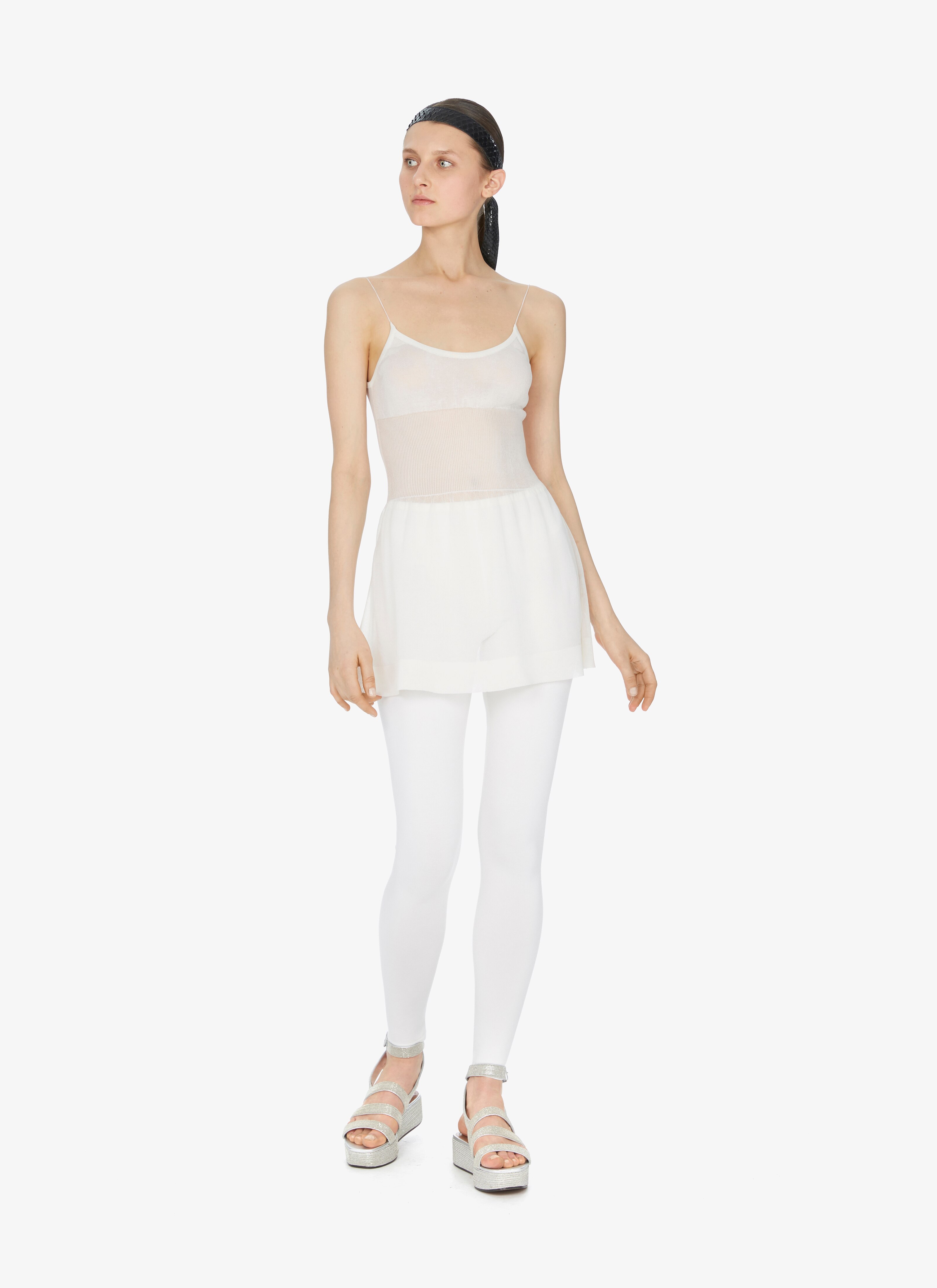 ALAÏA WHITE SHEER SILK DRESS