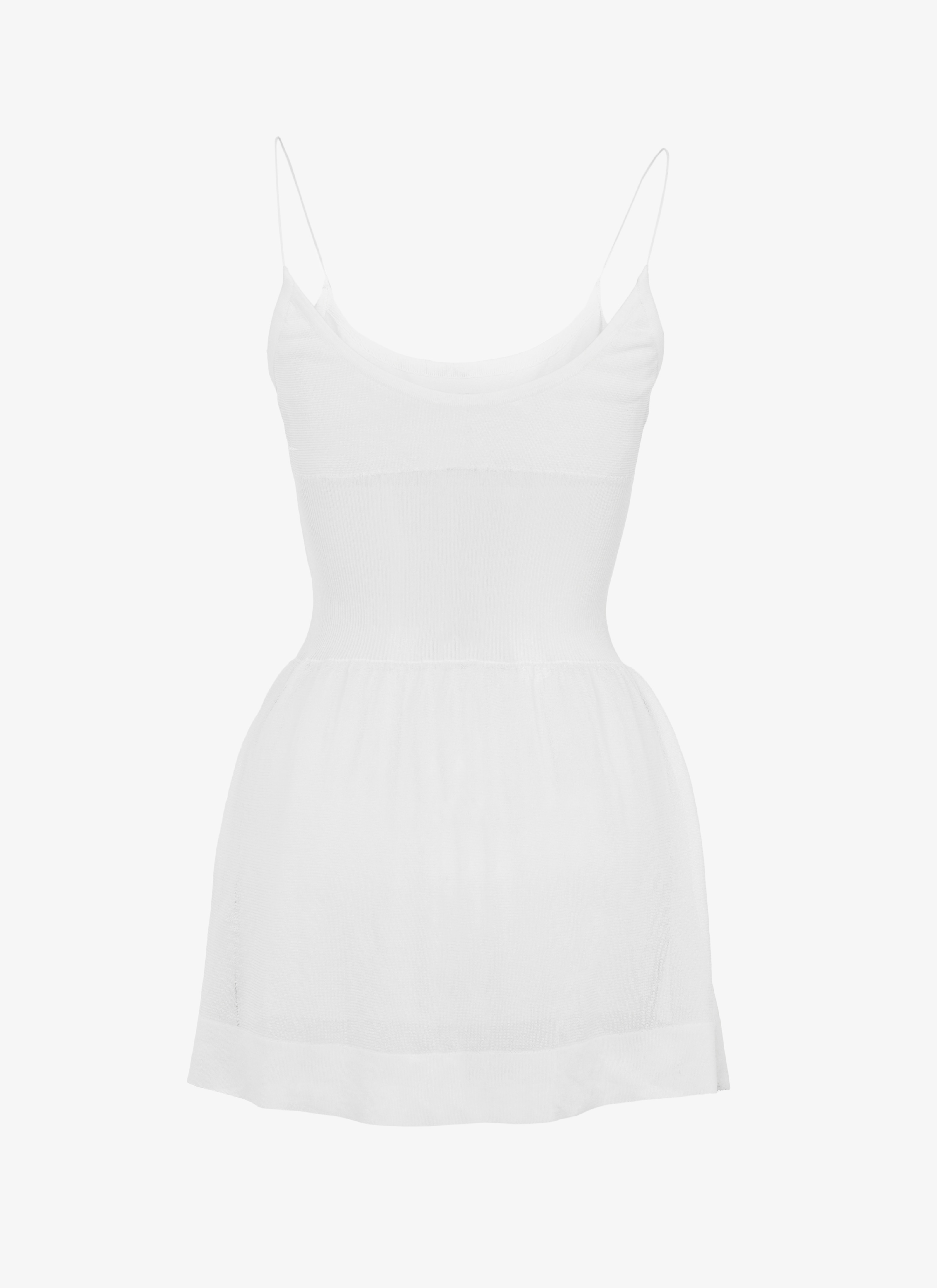 ALAÏA WHITE SHEER SILK DRESS