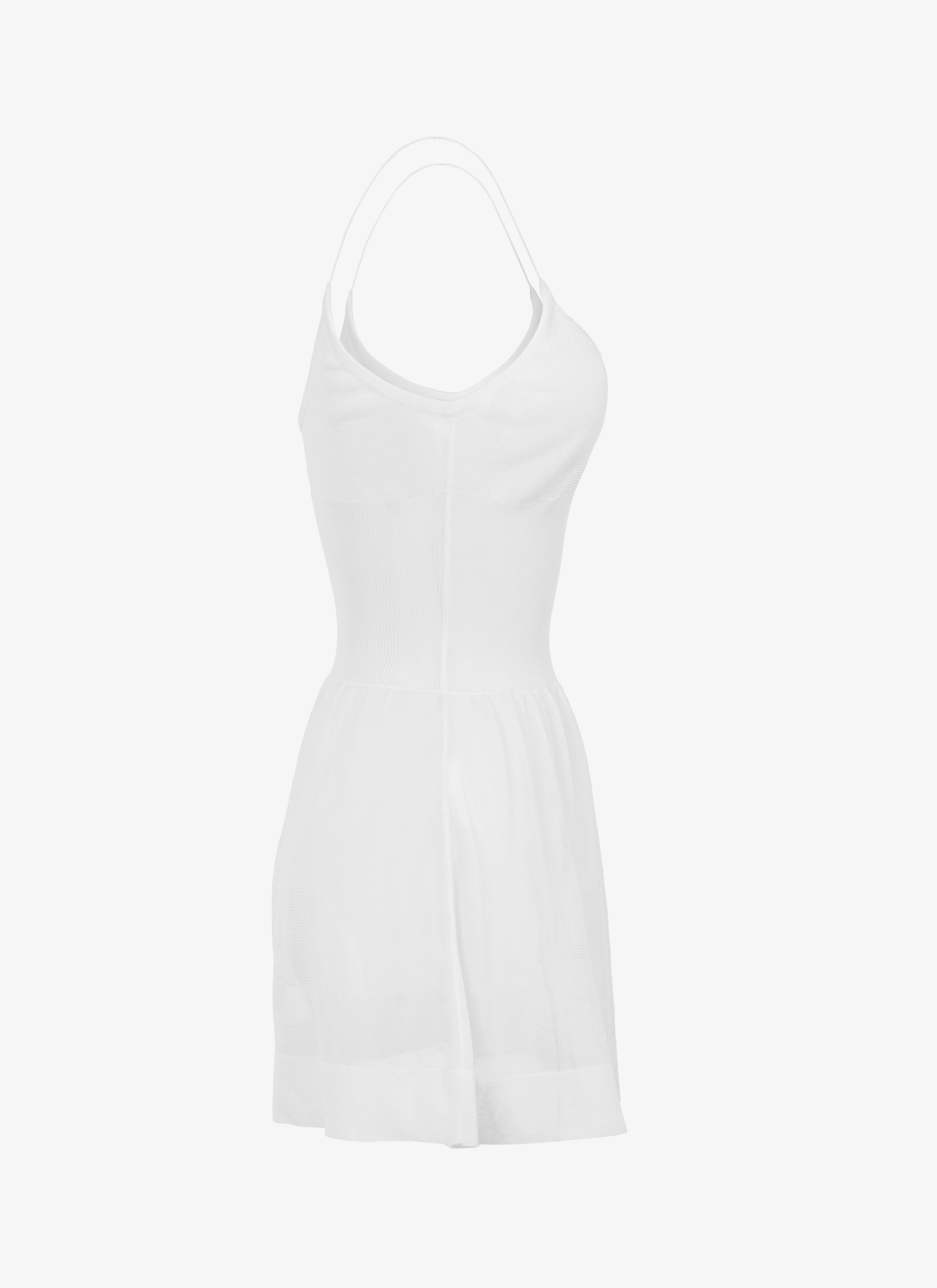 ALAÏA WHITE SHEER SILK DRESS