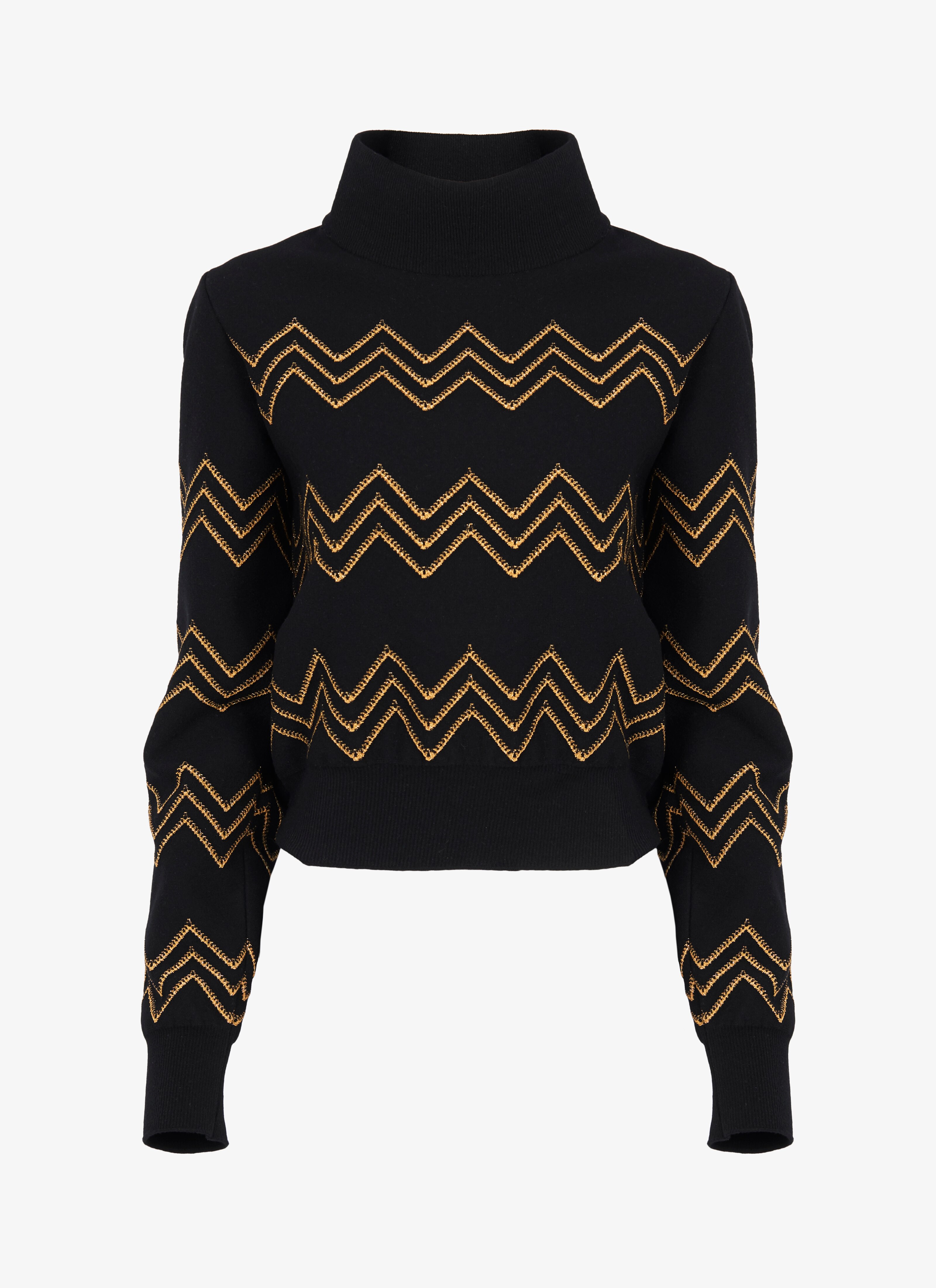ALAÏA BLACK/GOLD  PULL NAZARE MULTI BLACK/OR