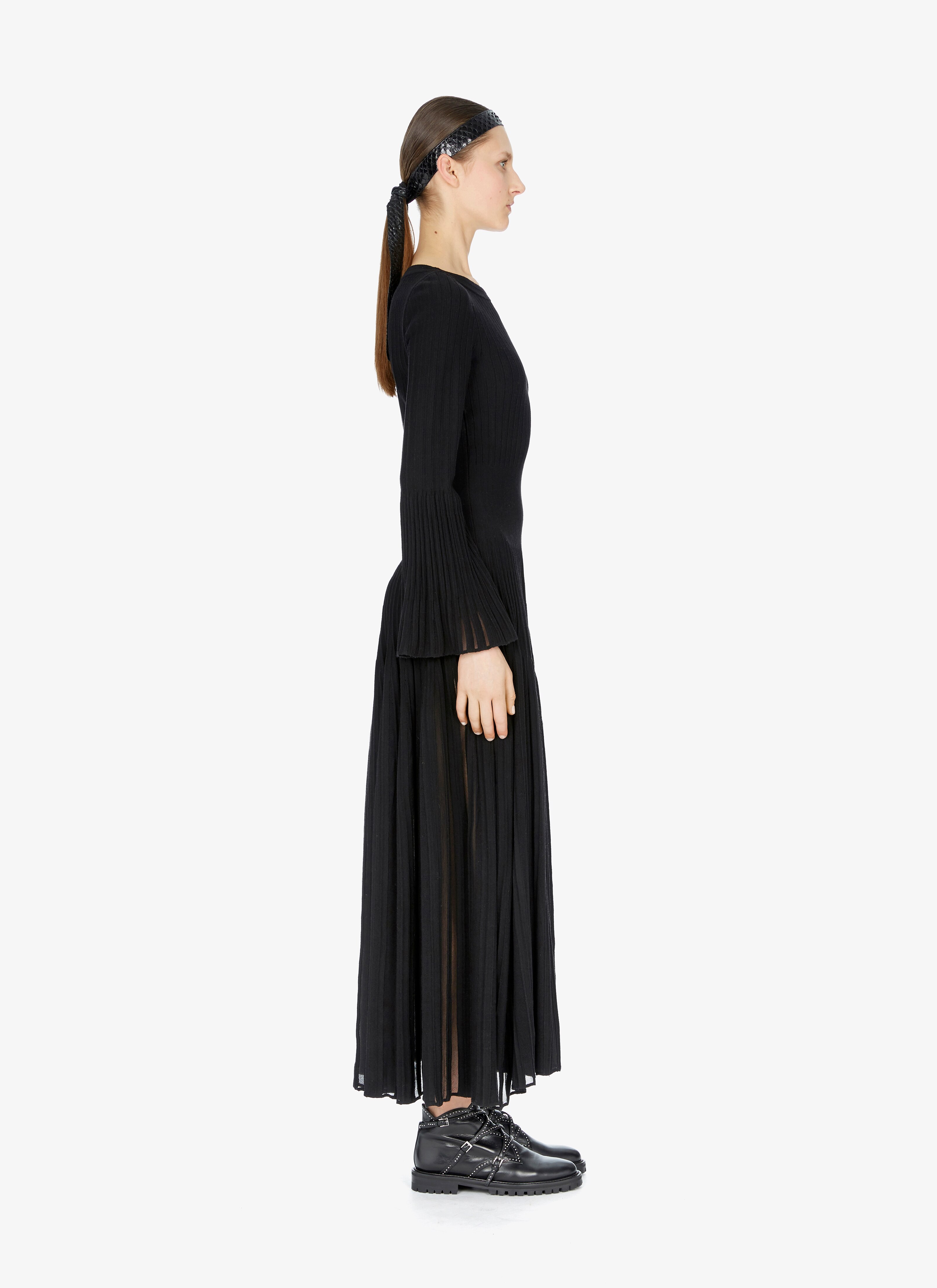 ALAÏA ブラック  LONG SLEEVE DRESS ENTRE DEUX BLACK