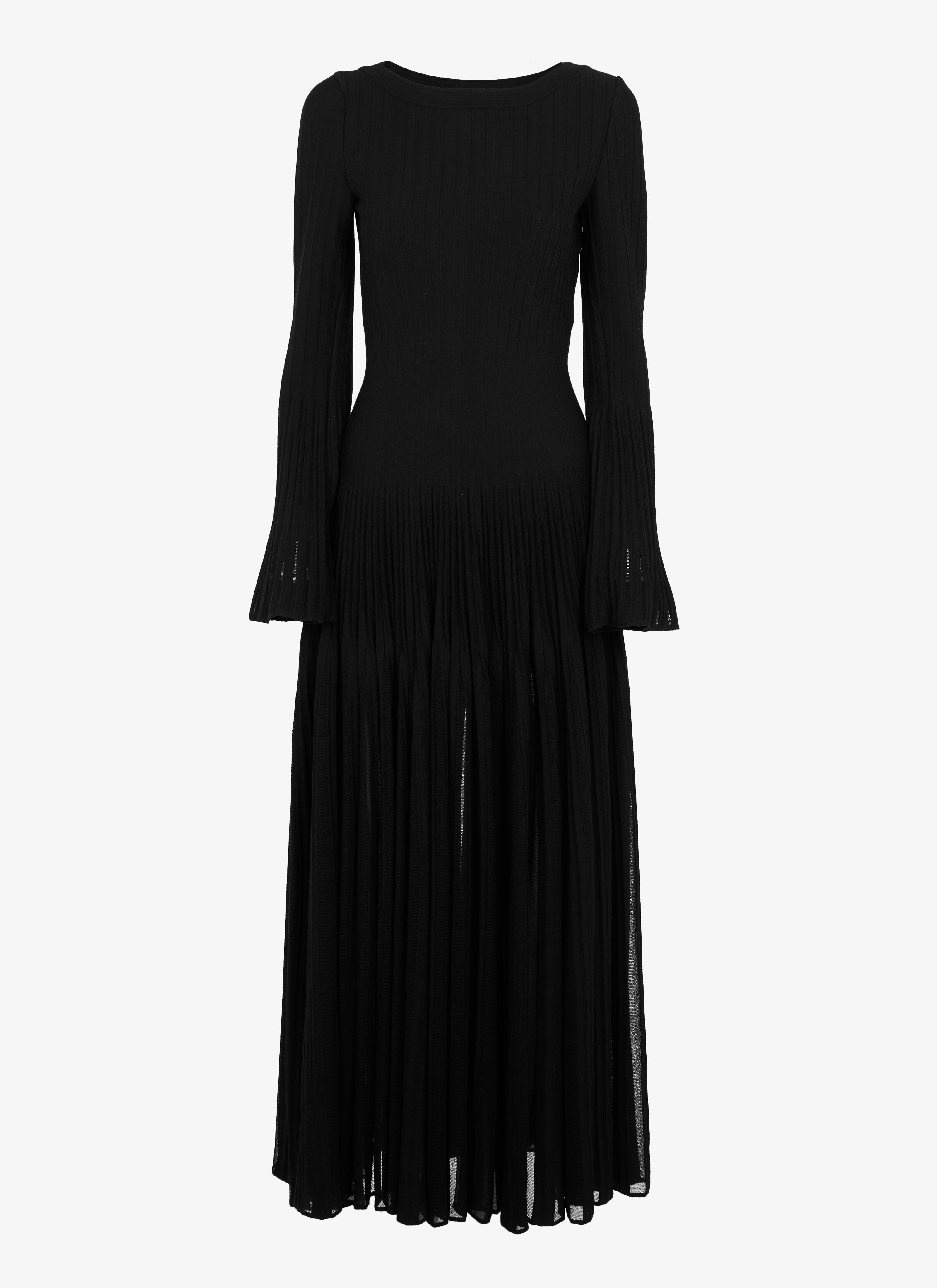 ALAÏA ブラック  LONG SLEEVE DRESS ENTRE DEUX BLACK