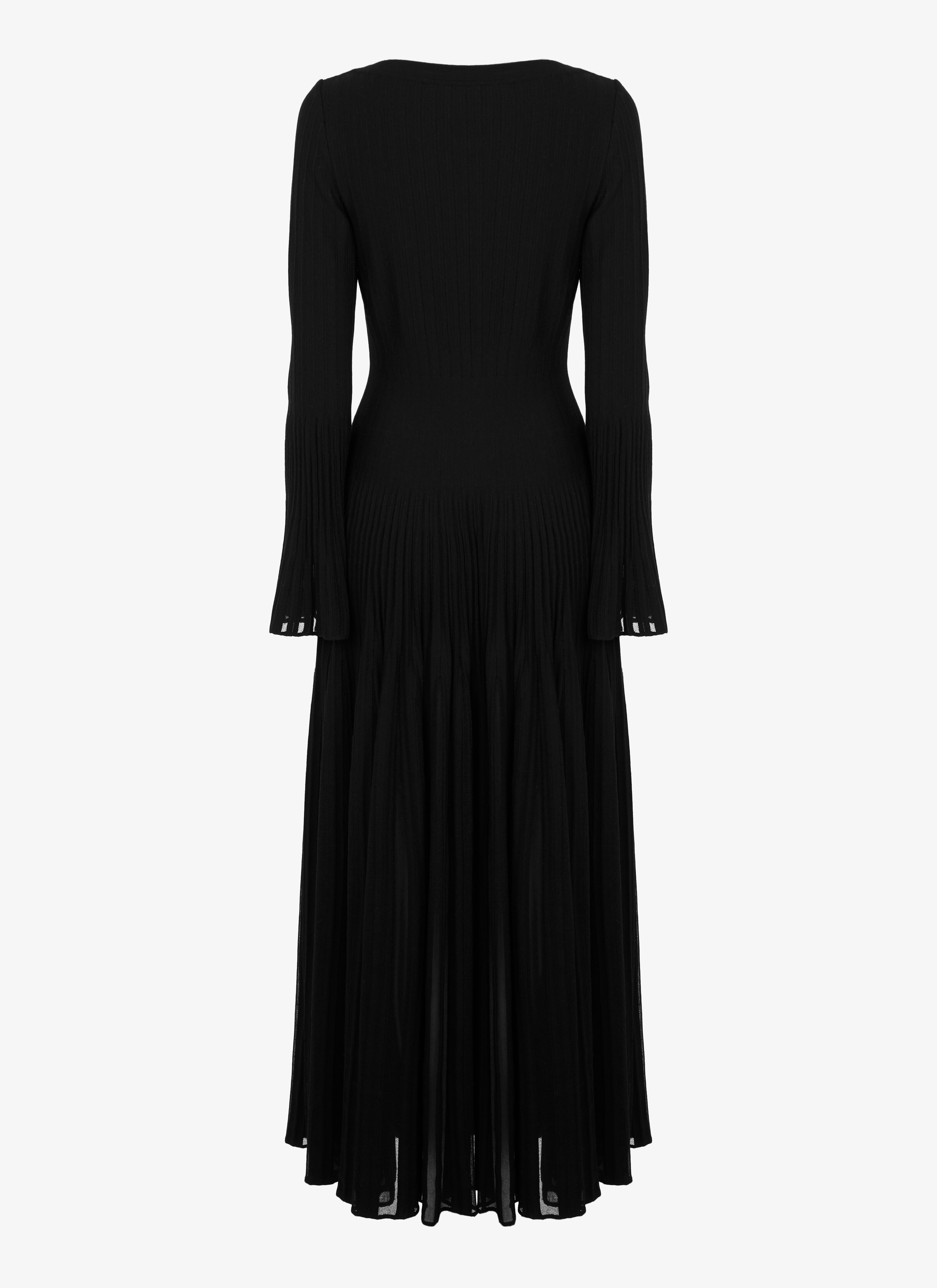 ALAÏA ブラック  LONG SLEEVE DRESS ENTRE DEUX BLACK
