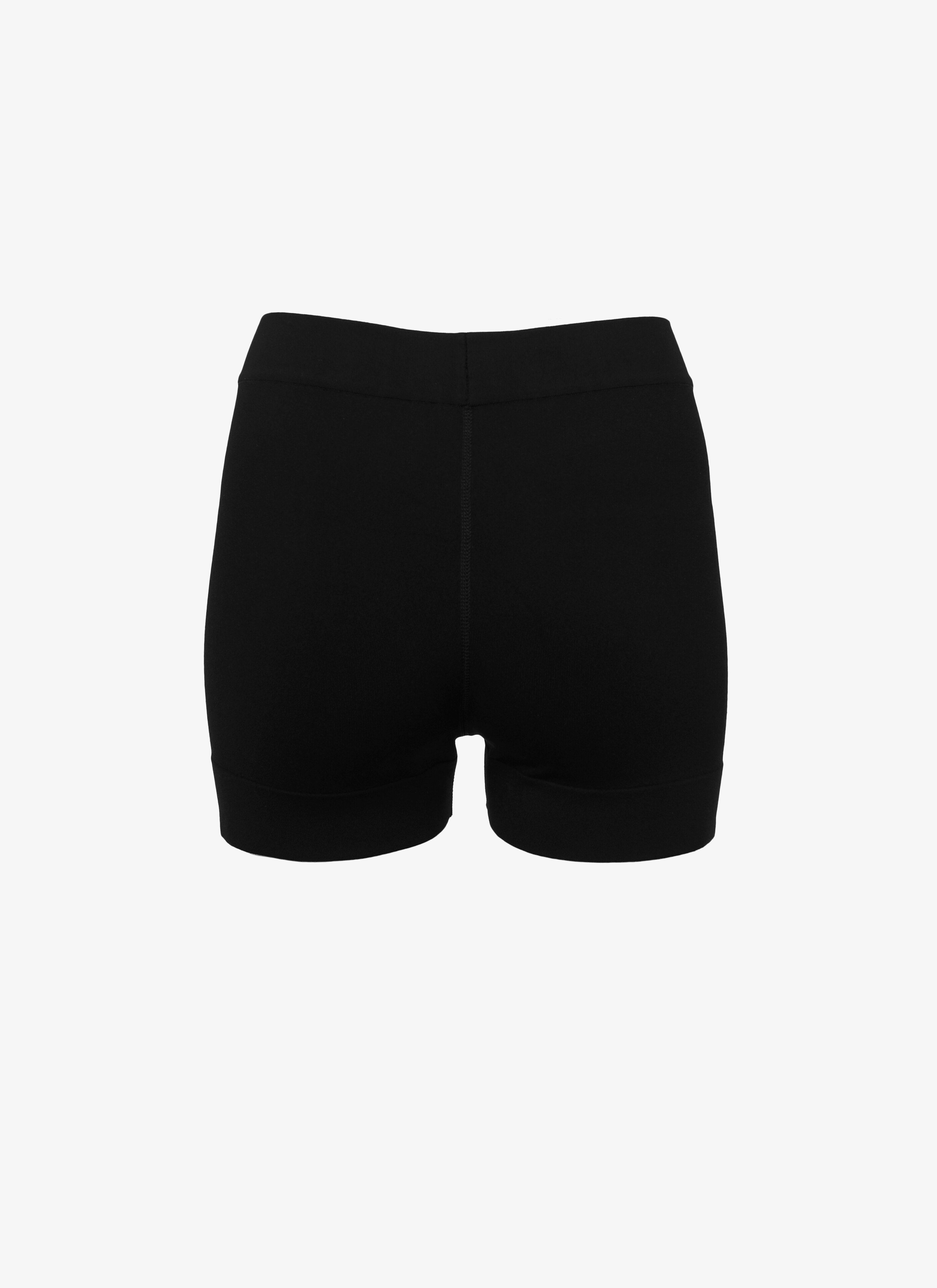 ALAÏA BLACK RIBBED STRETCH-KNIT SHORT 