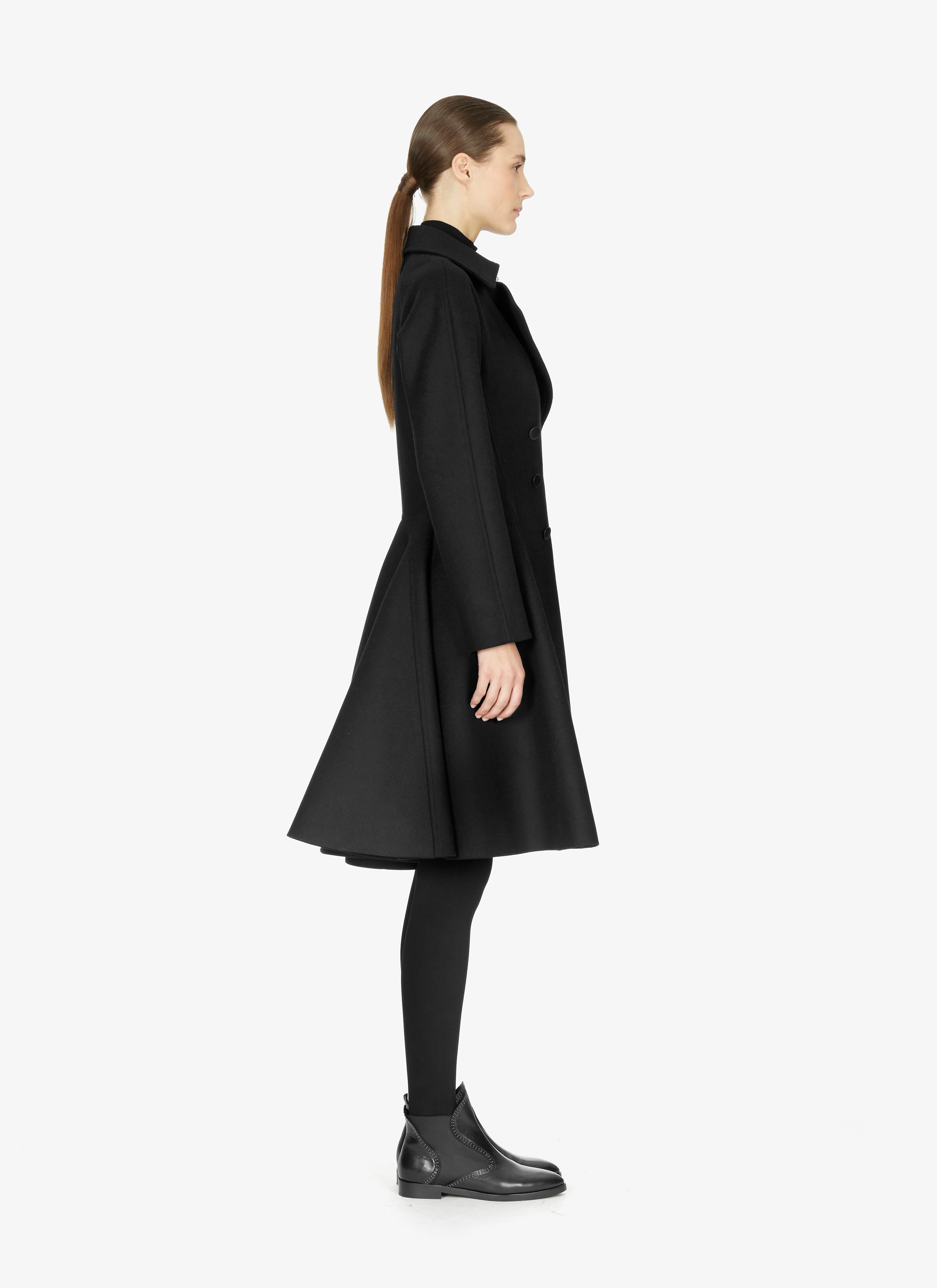 ALAÏA ブラック ダブルブレスト ウールコート