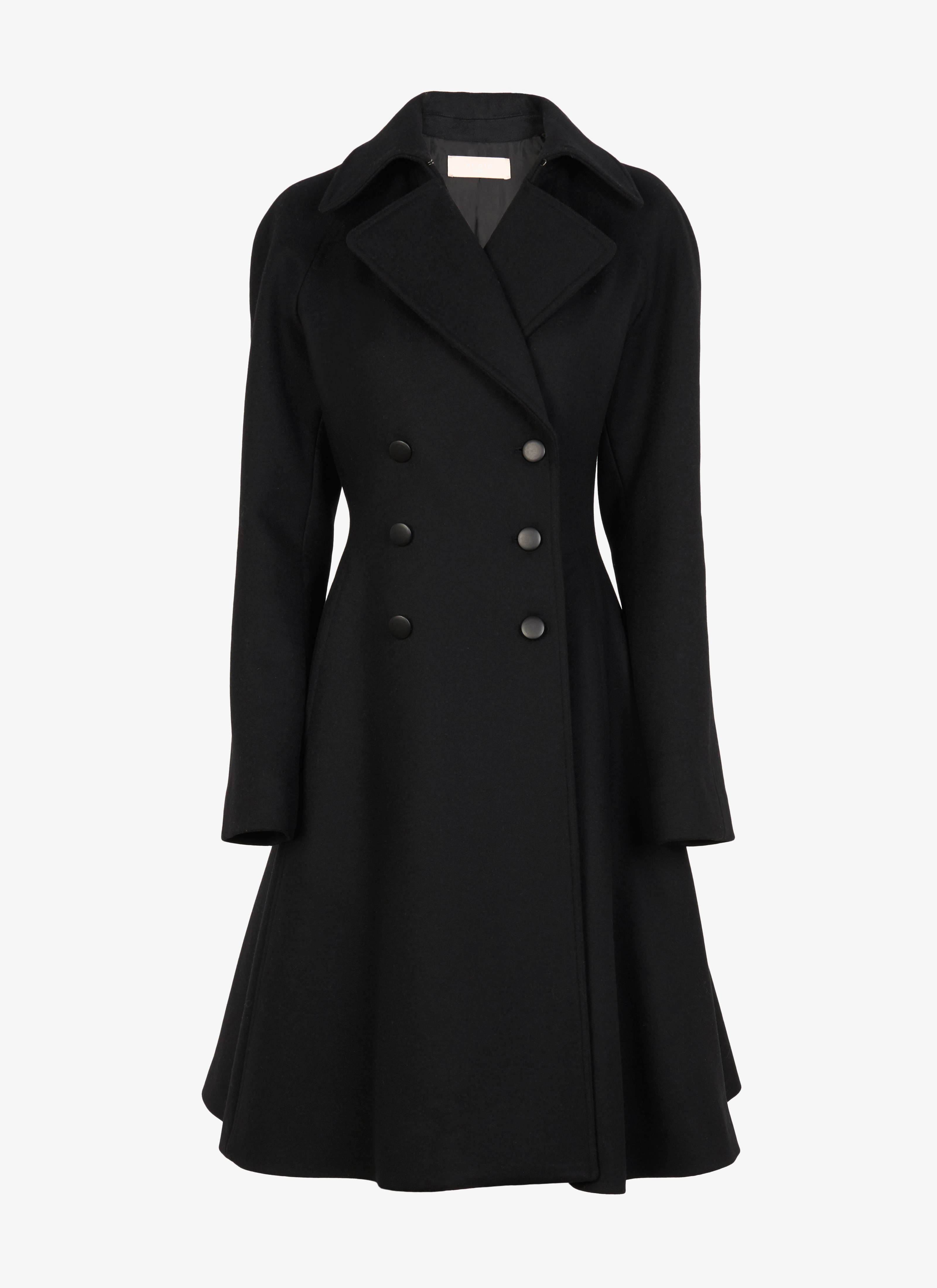 ALAÏA ブラック ダブルブレスト ウールコート